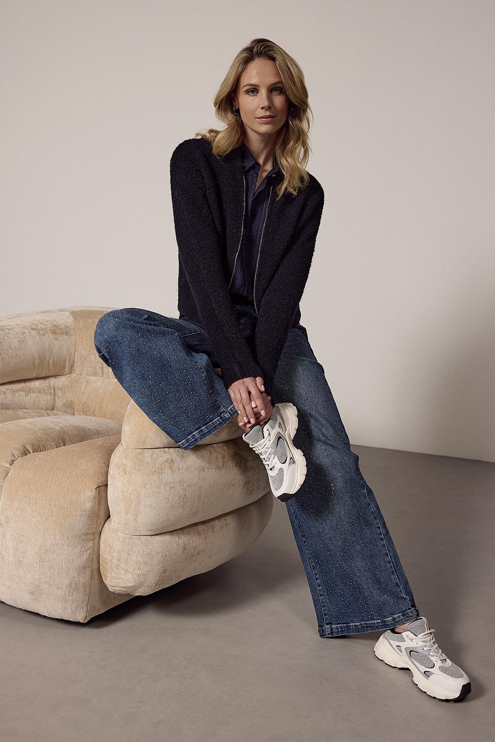 Bouclé Cardigan Zipper