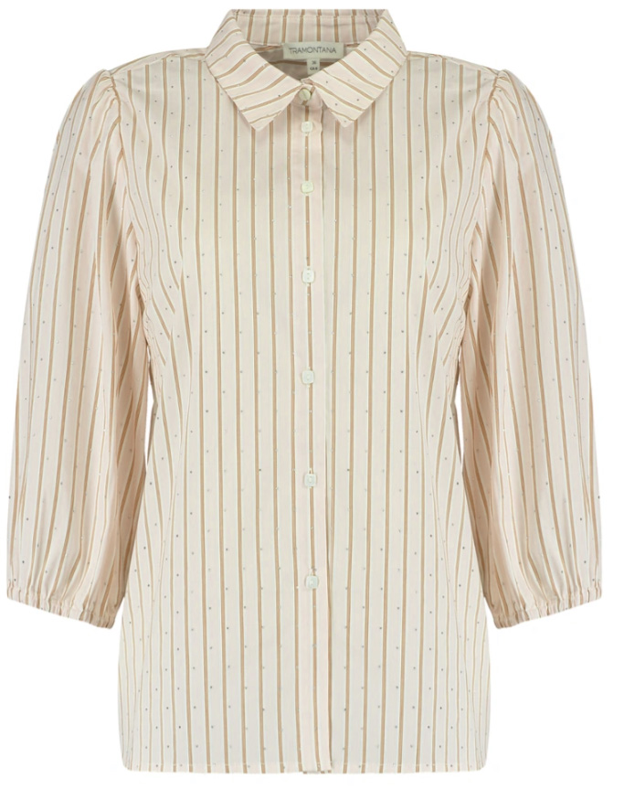 Striped Blouse Rhinestones