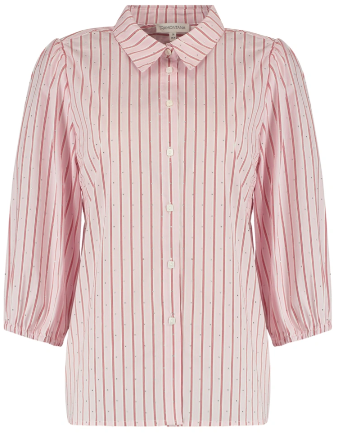 Striped Blouse Rhinestones