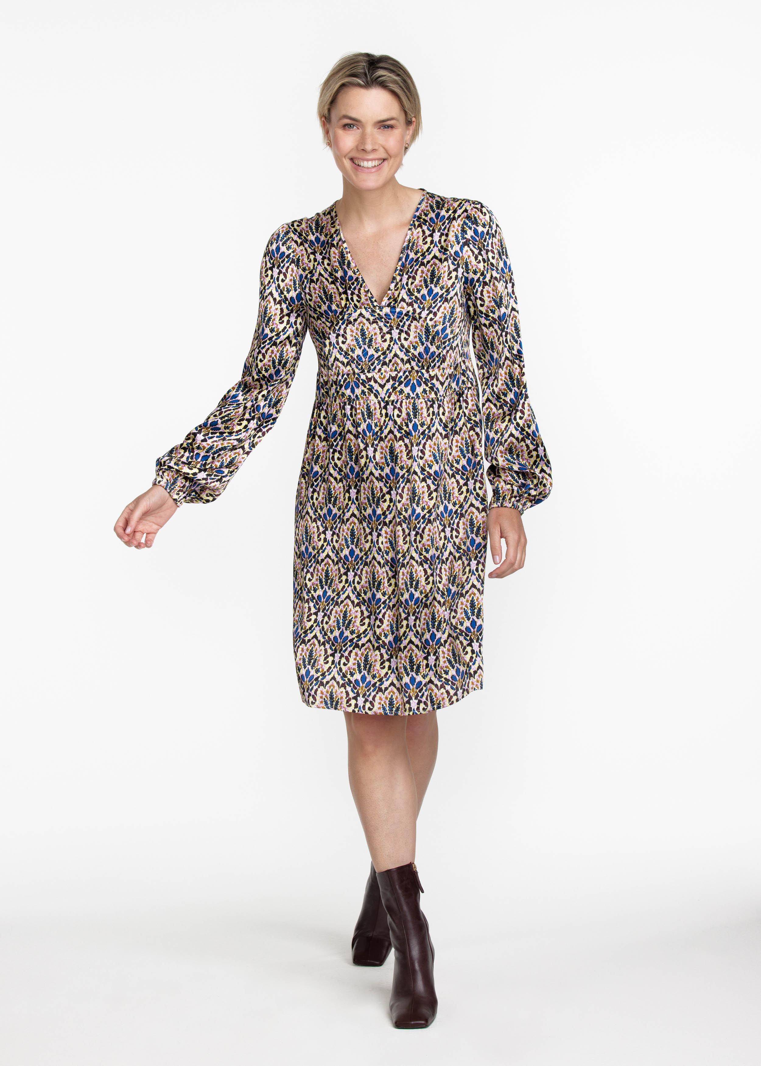 Dress Satin Boho Rhythm Print