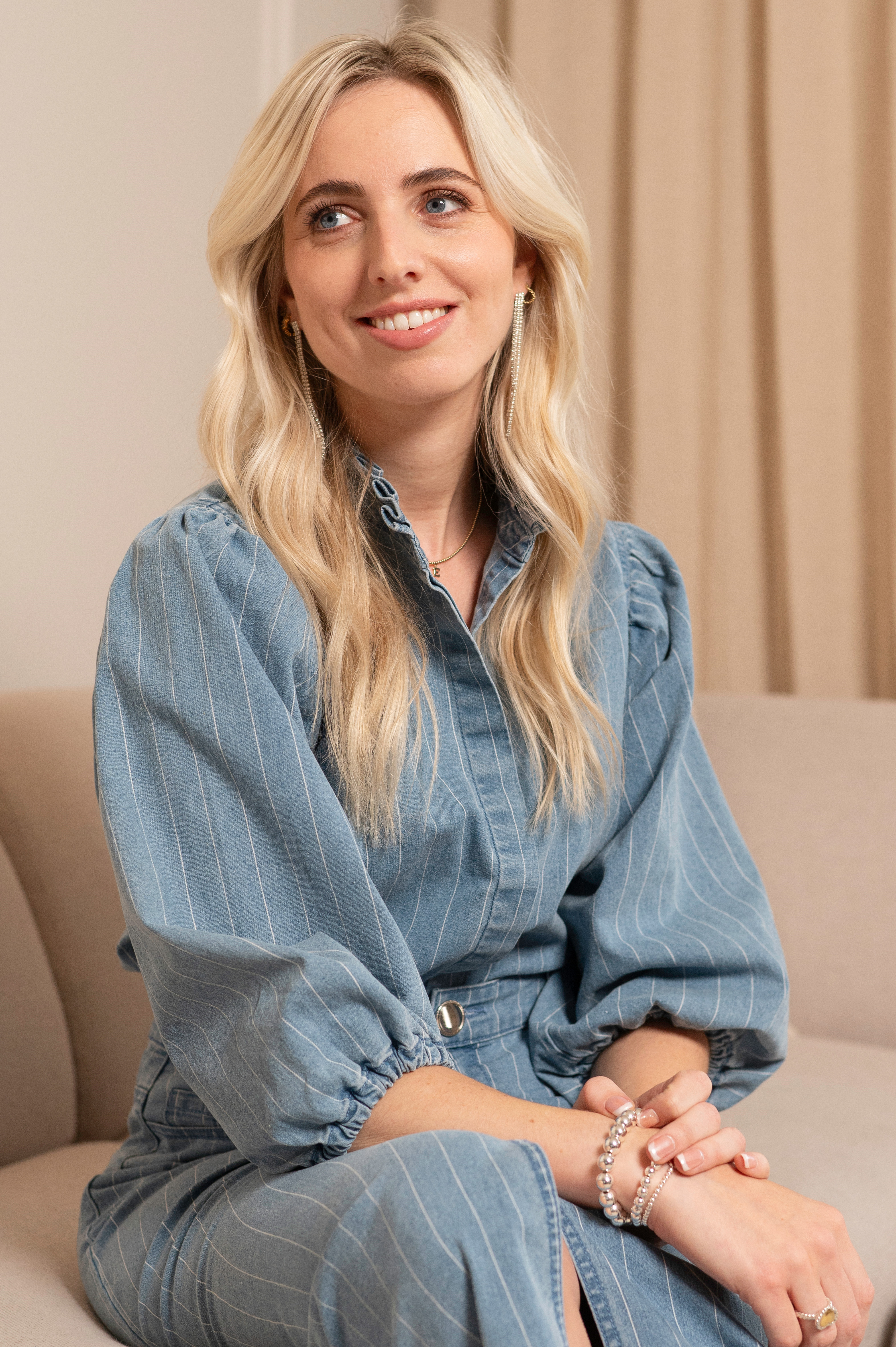 Pinstripe Denim Blouse Pinstripe Denim Blouse