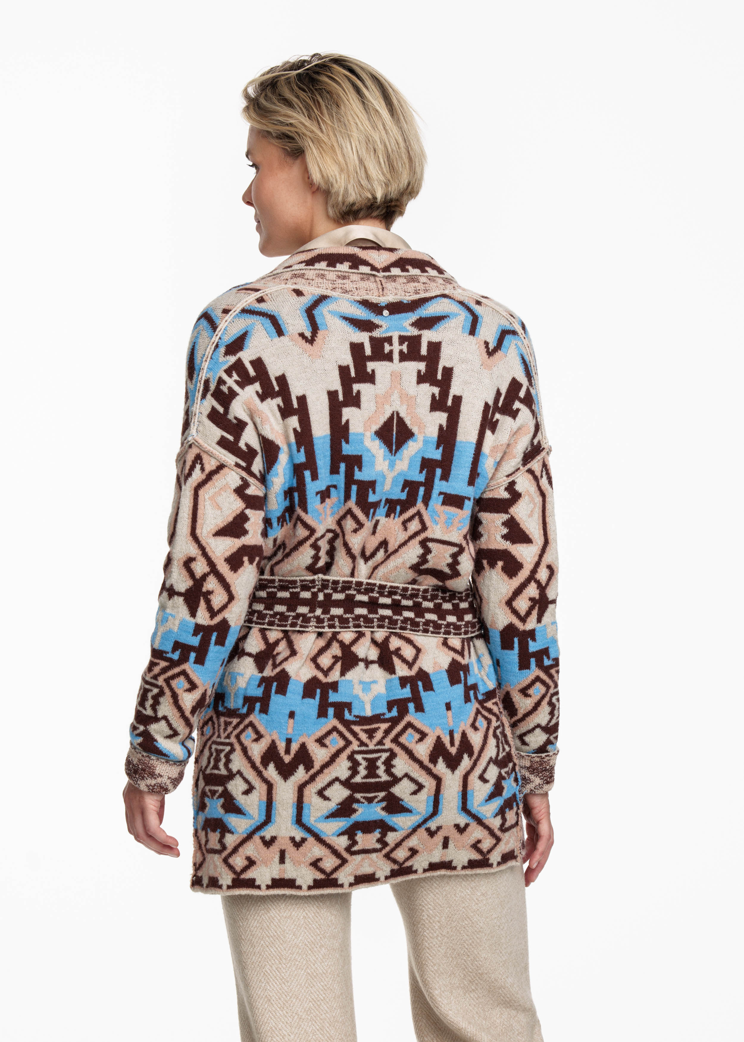 Cardigan Long Ikat Jacquard