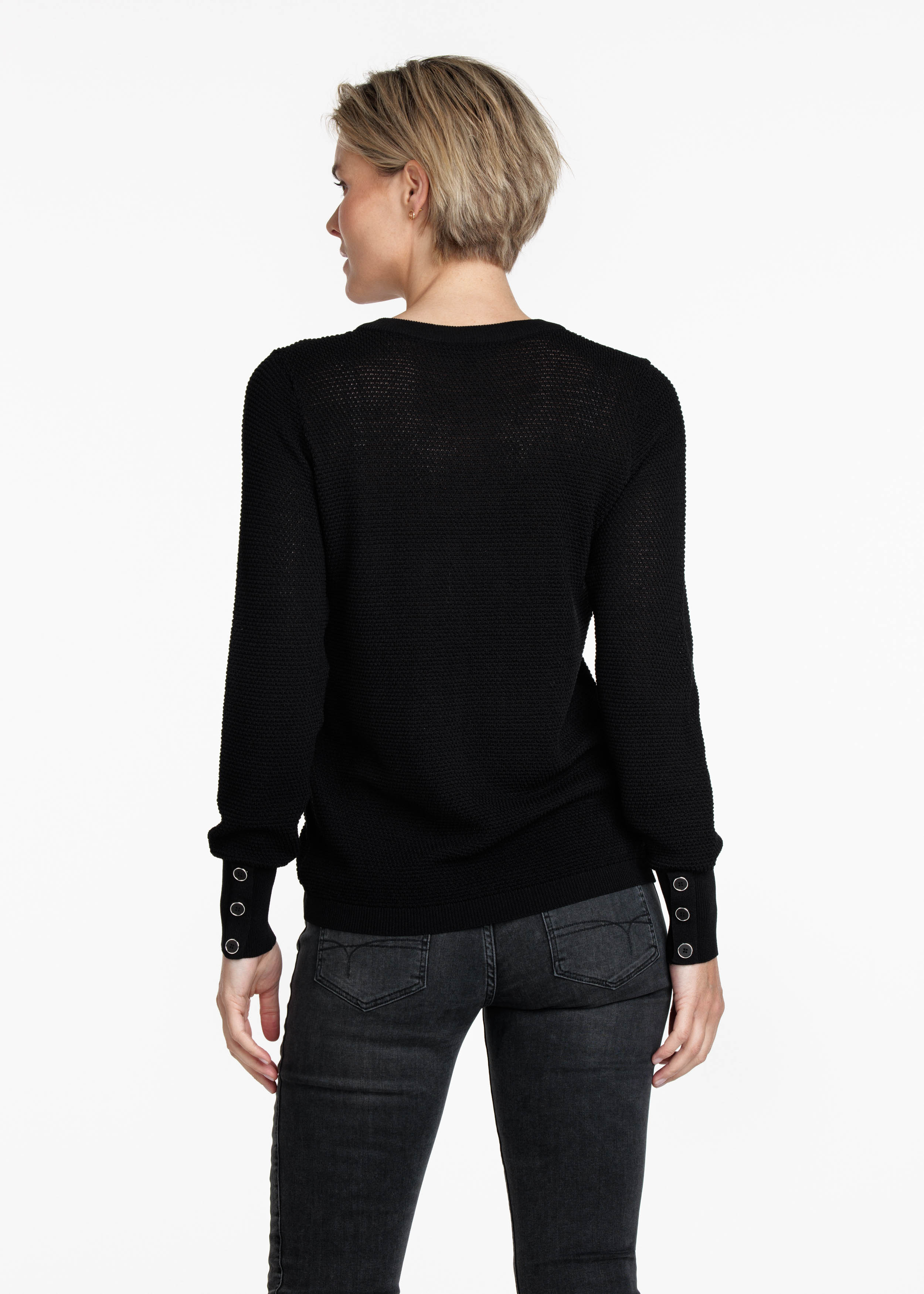 Jumper V-Neck Open Stitch
