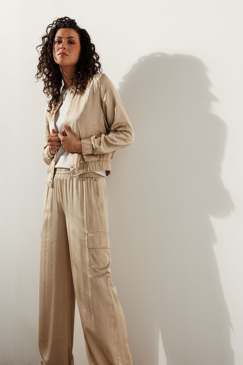Hammered-Satin Trousers