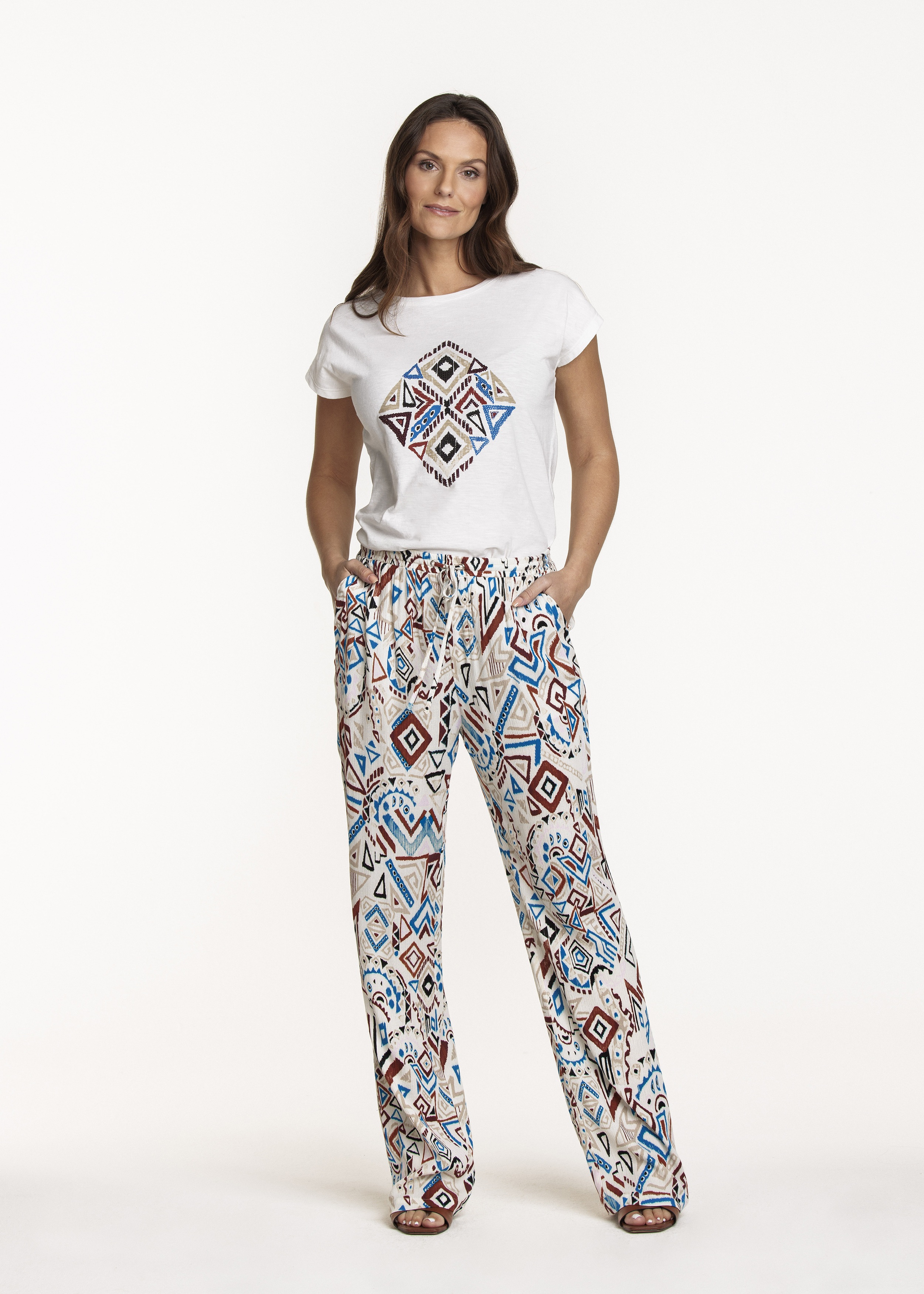 Trousers Summer Blues Print