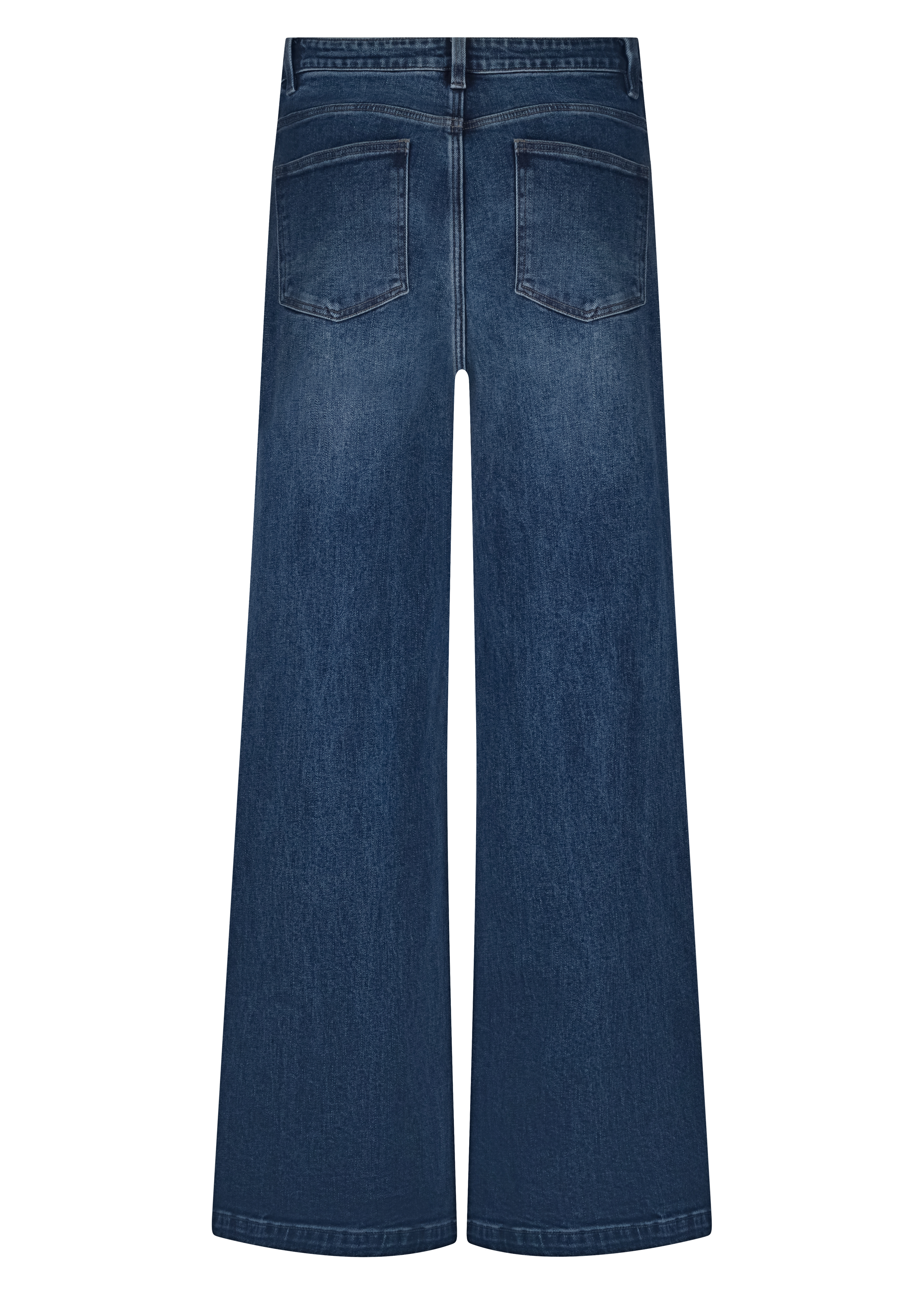 Denim Wide-Leg Trousers Rhinestones