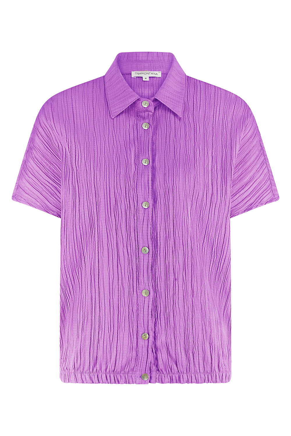 Crinkled Short-Sleeve Blouse