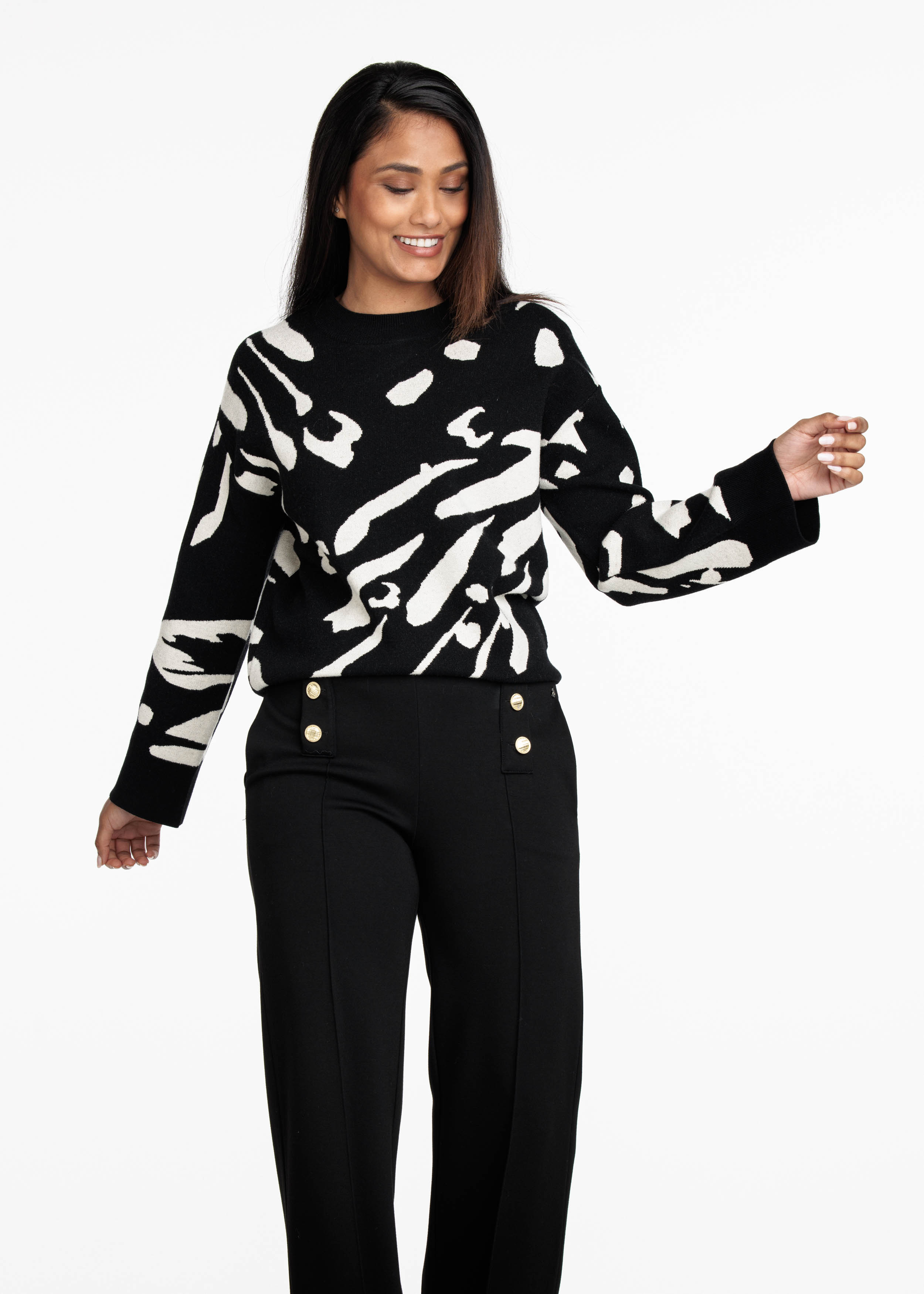 Jumper Jacquard Abstract Flower