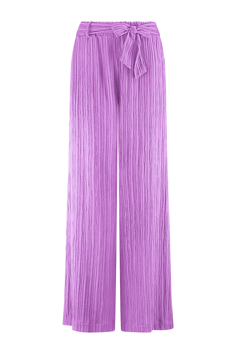 Crinkled Wide-Leg Trousers