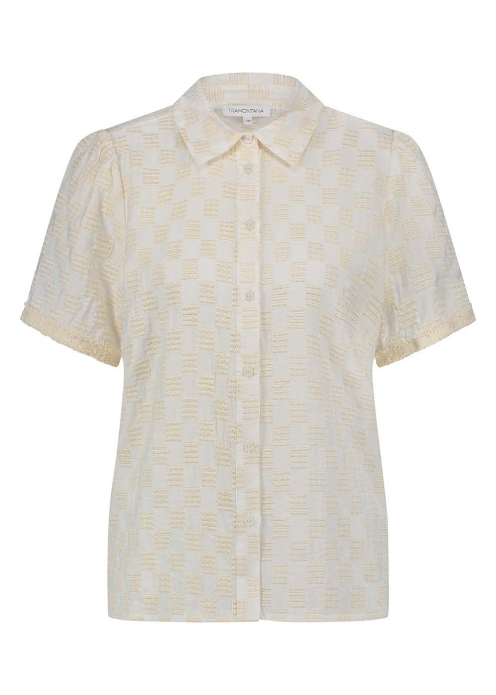 Checked Embroidery Blouse
