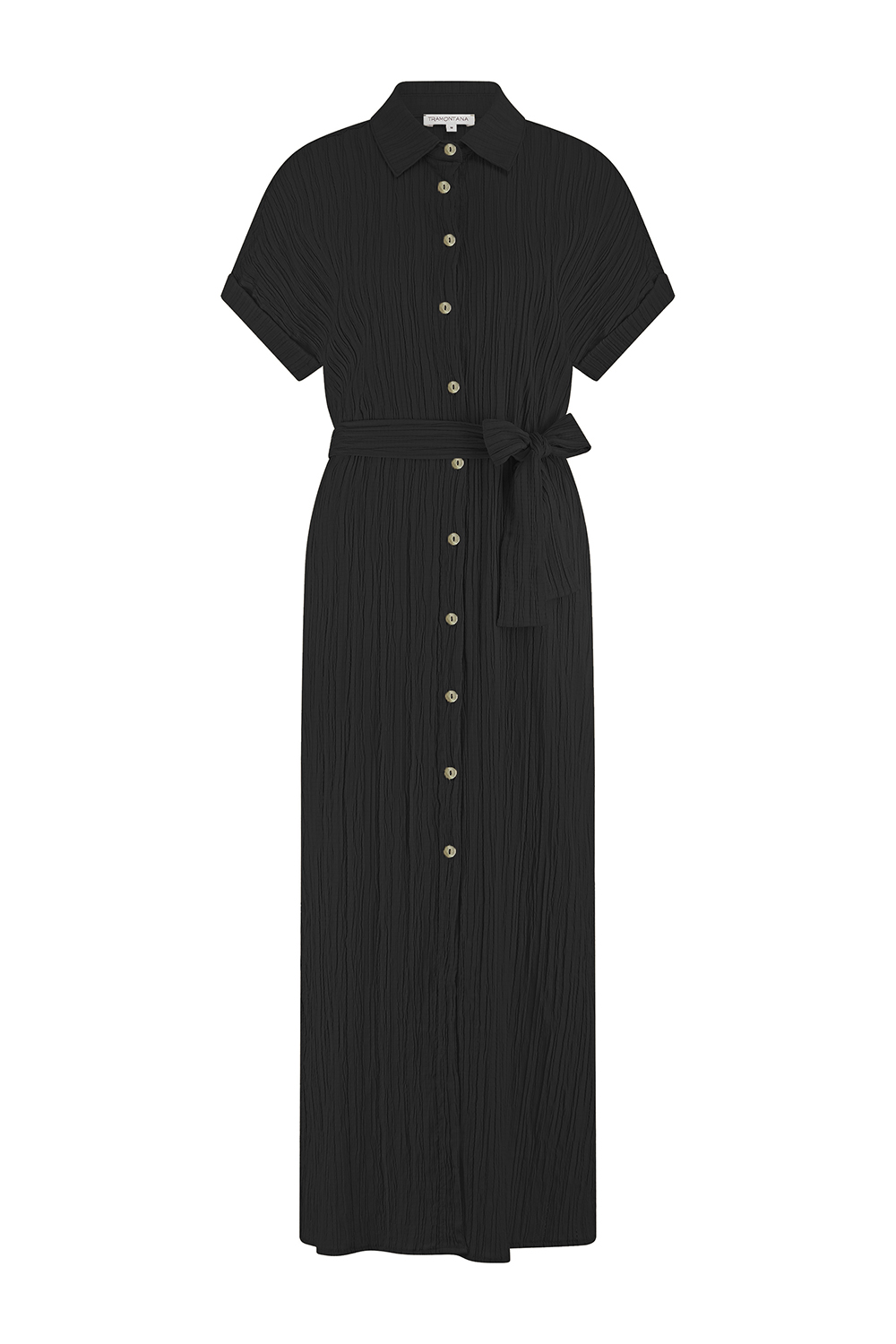 Crinkled Button-Down Dress 