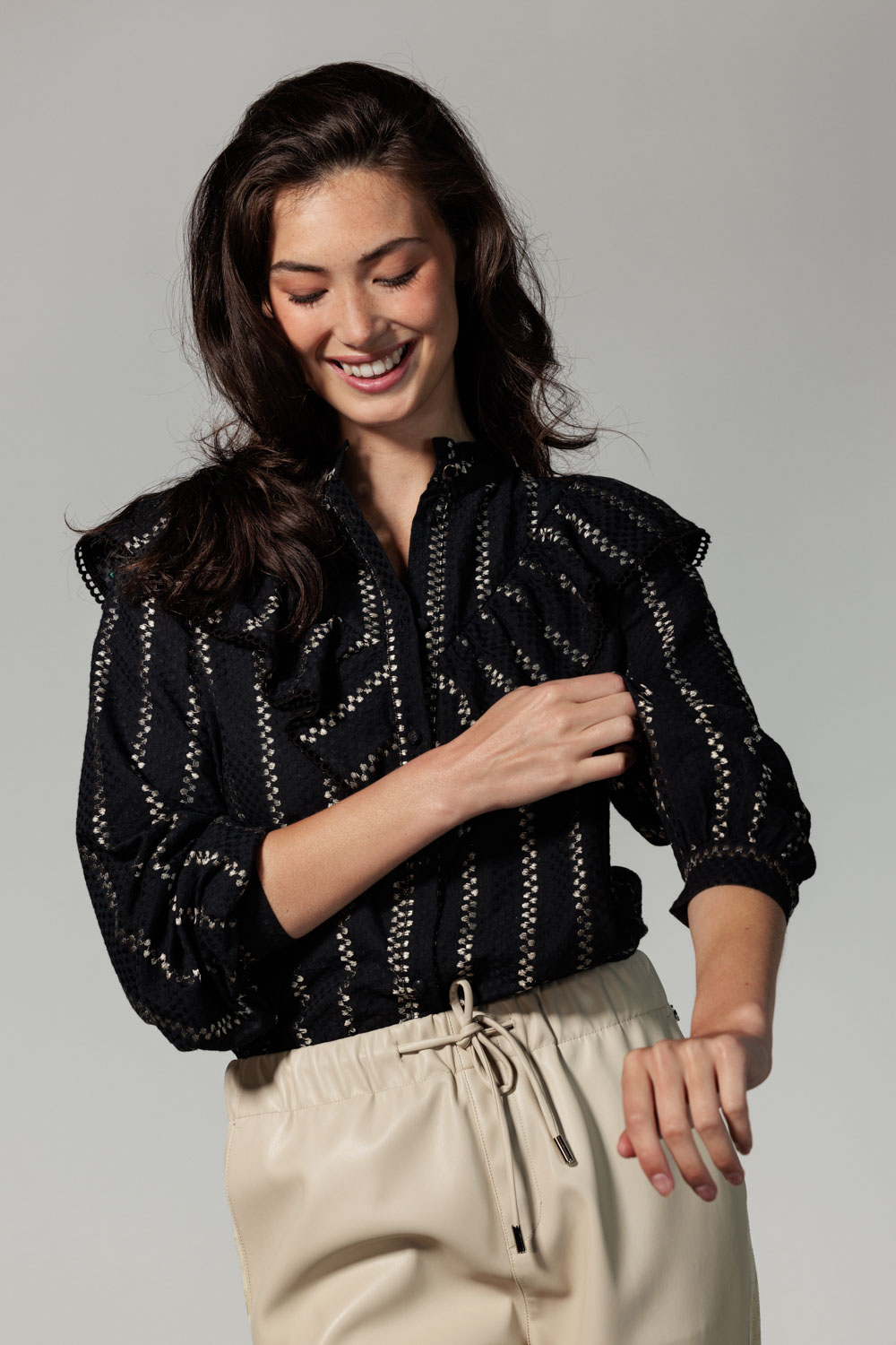 Blouse Dobby Ruffle