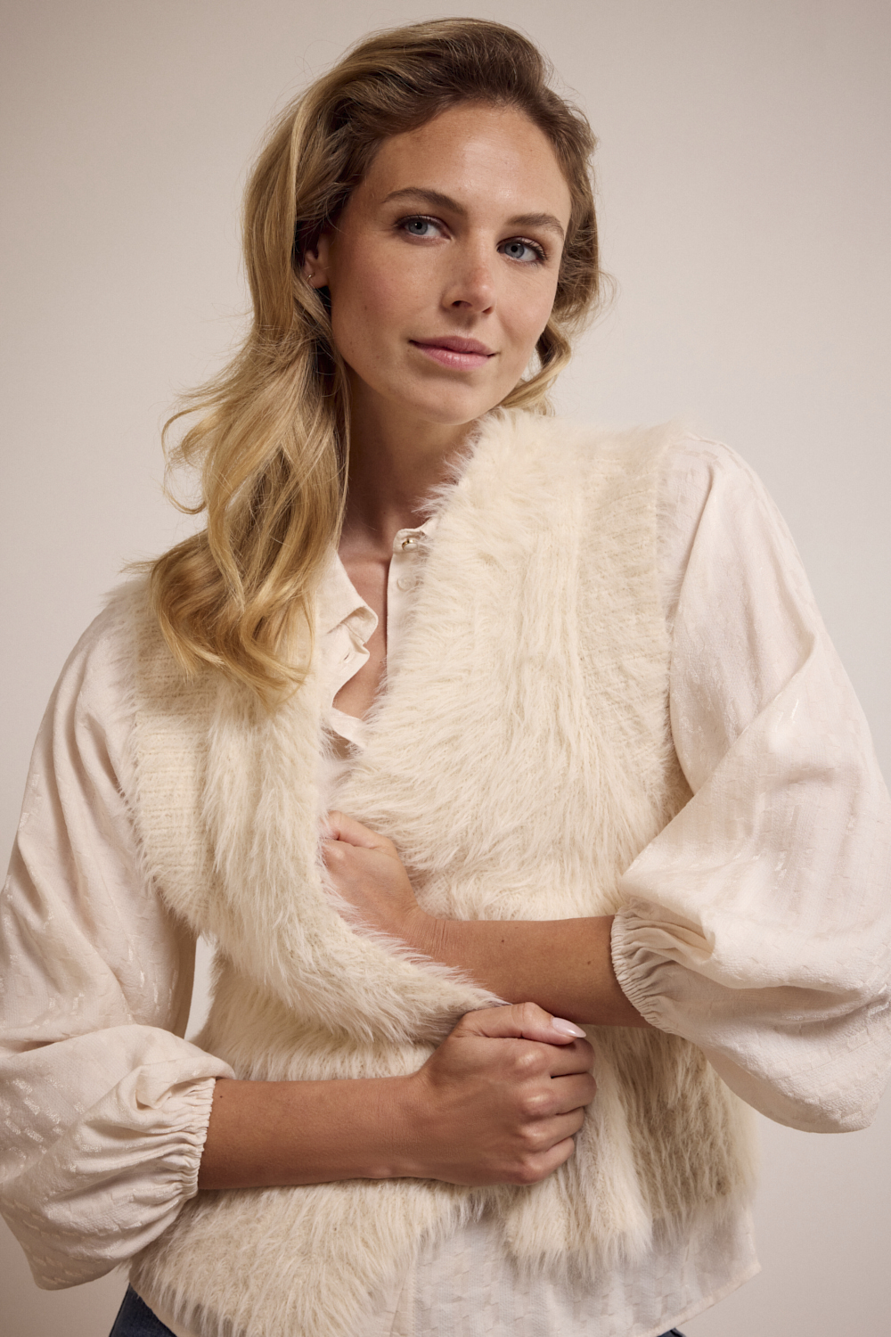 Faux Fur Feather Vest