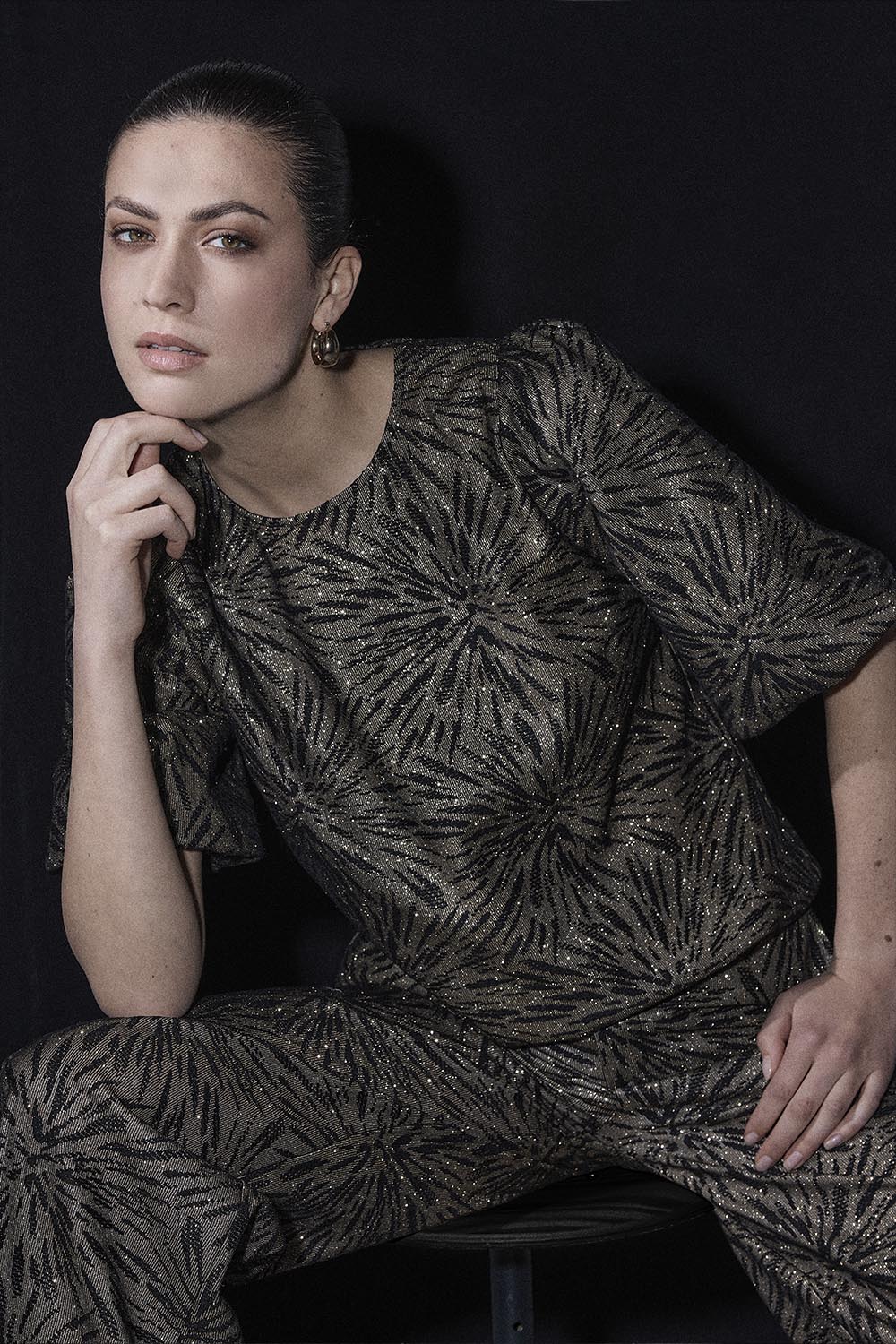 Wide-Leg Trousers Sparkling Pattern Wide-Leg Trousers Sparkling Pattern