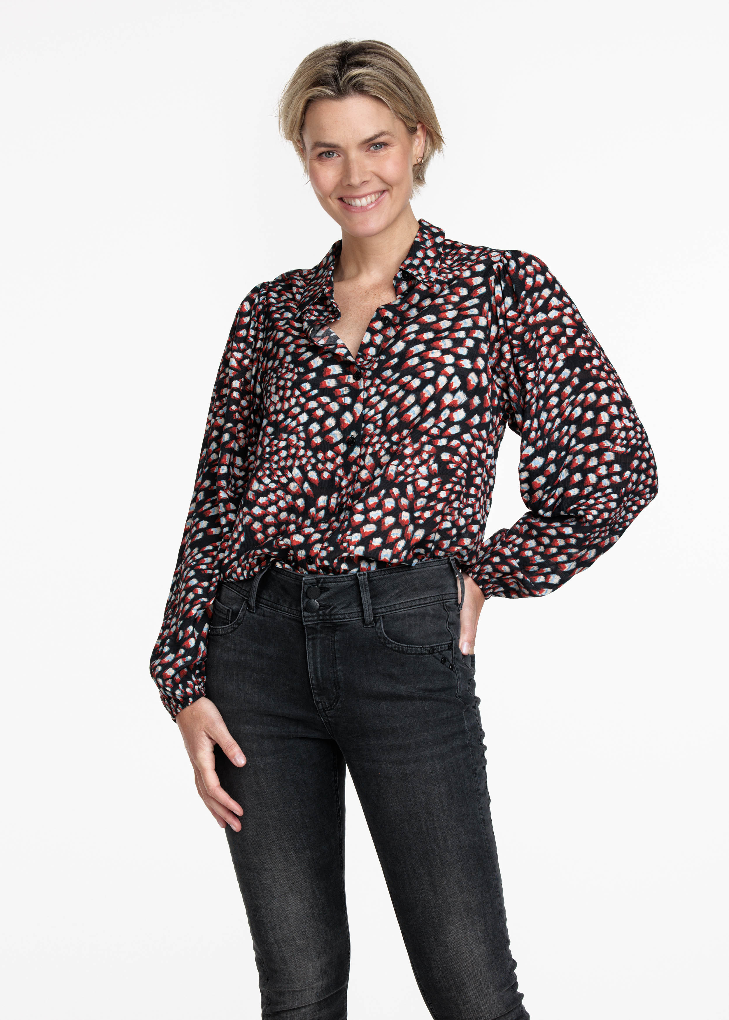 Blouse Feather Print