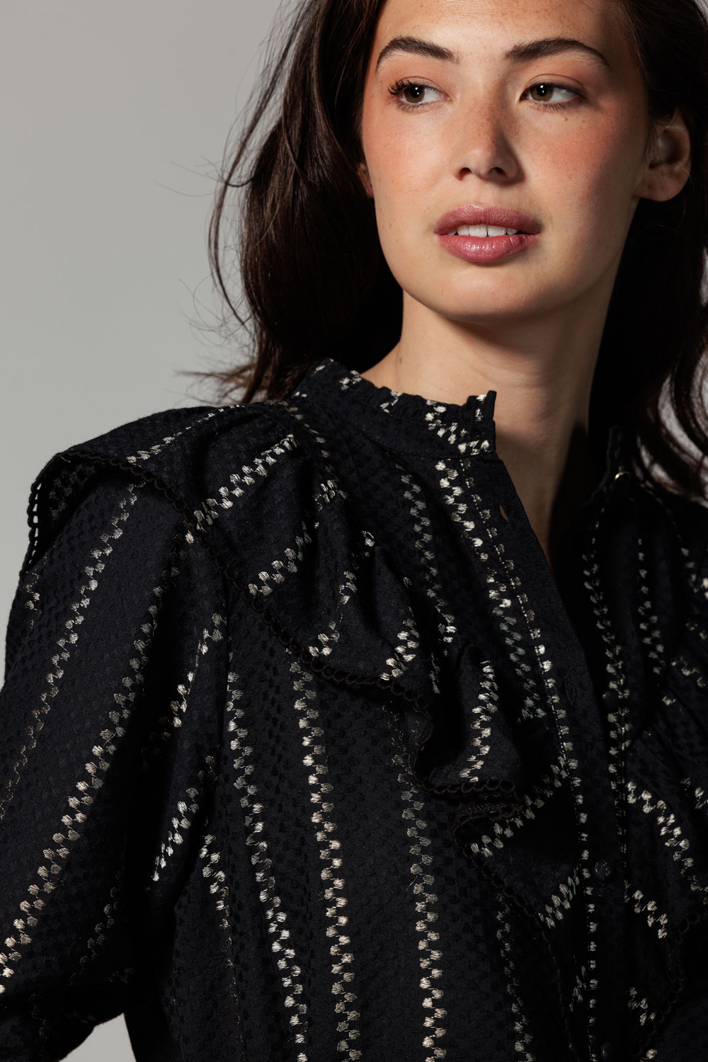 Blouse Dobby Ruffle