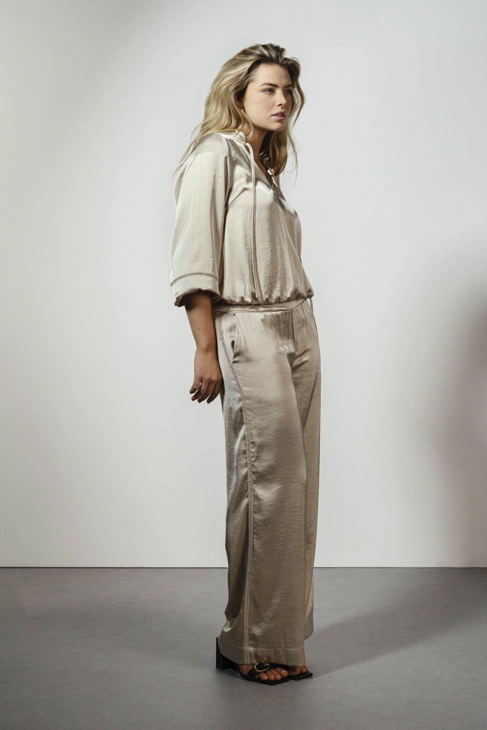 Trousers Wide Hammered Satin