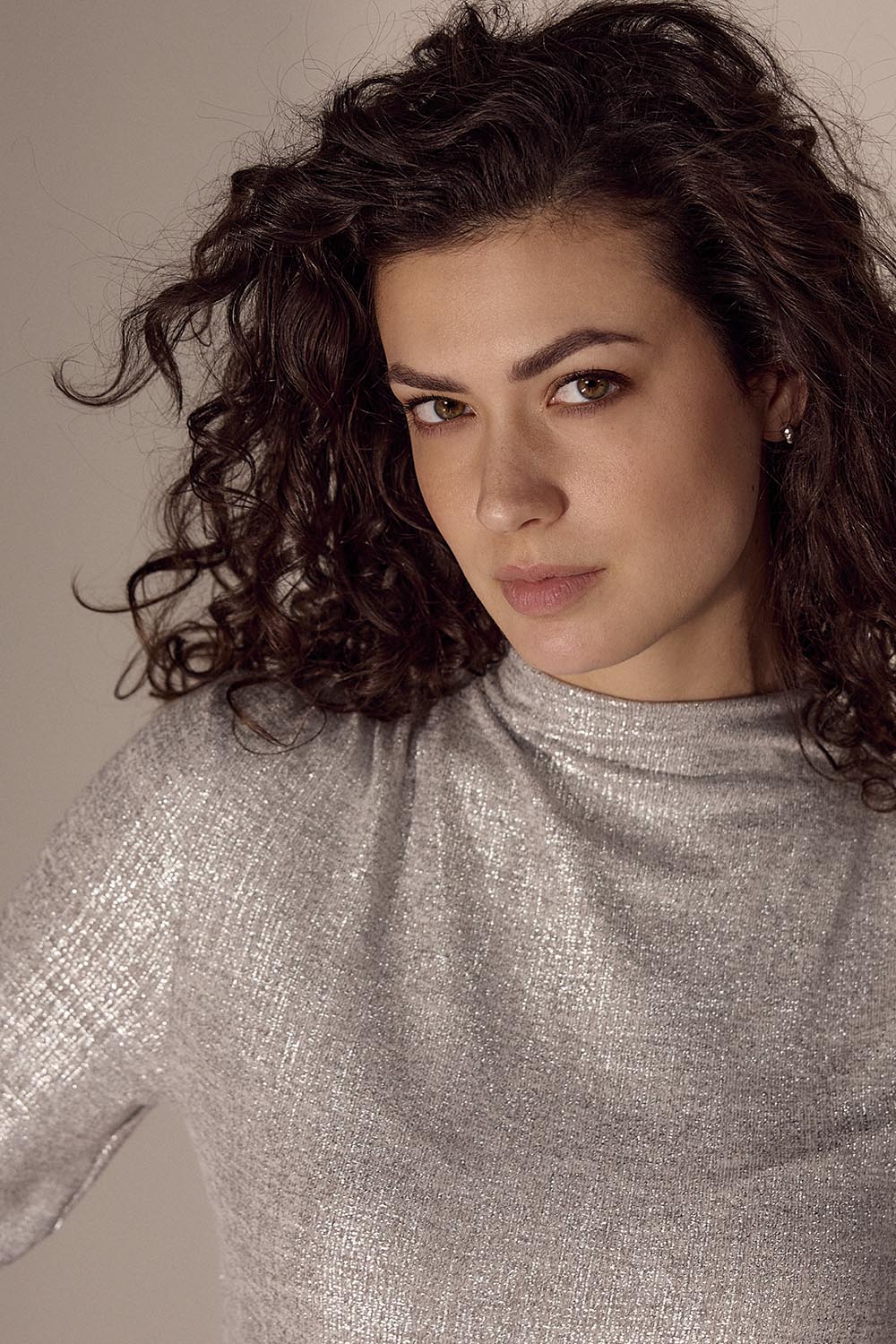 Metallic Coated Top Shoulder Detail