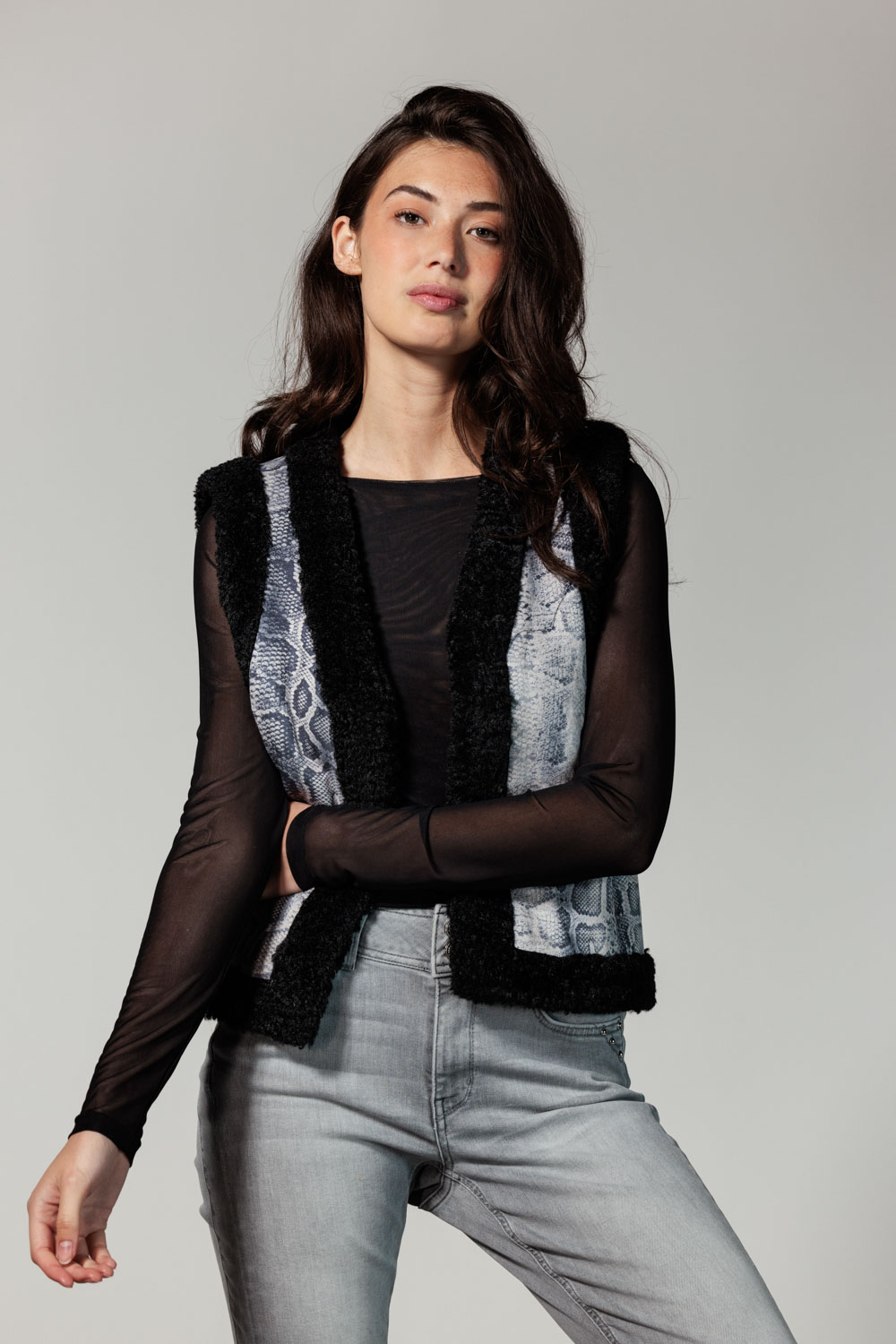 Gilet Teddy Grey Snake Gilet Teddy Grey Snake