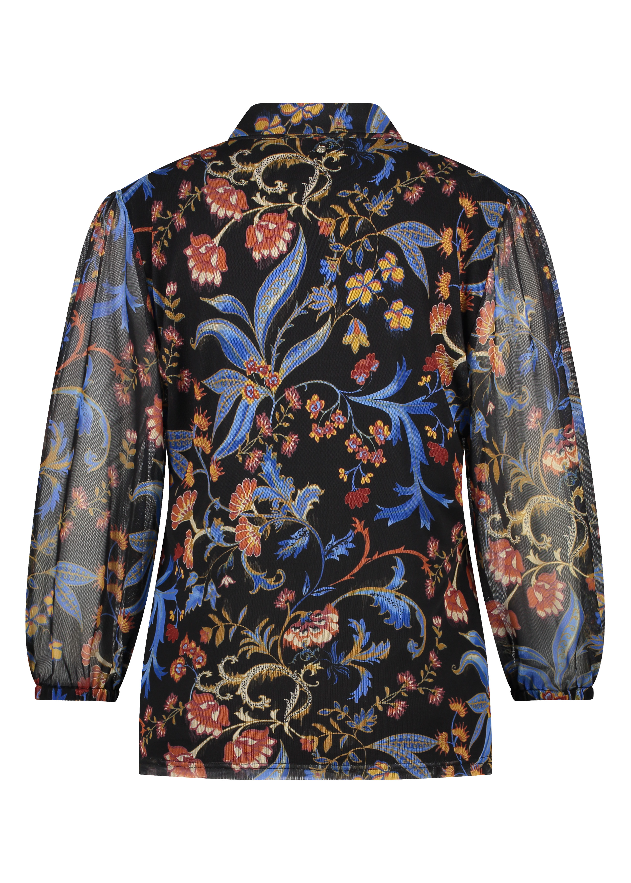 Blouse Mesh Florals Black
