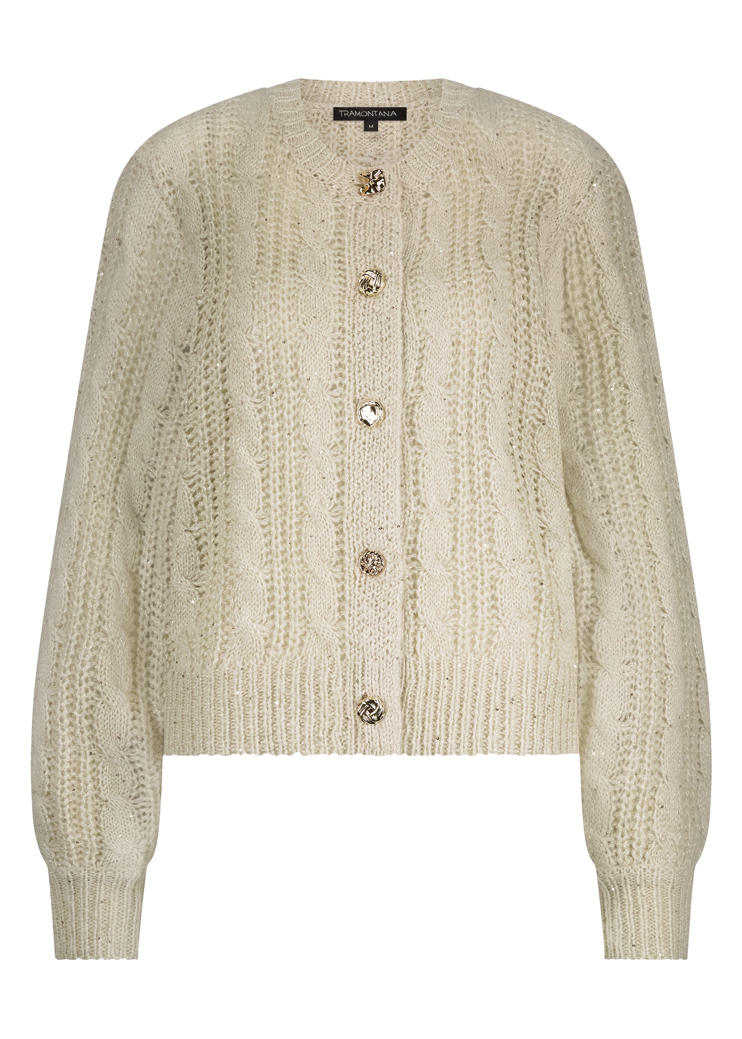 Cable Knit Lurex Cardigan