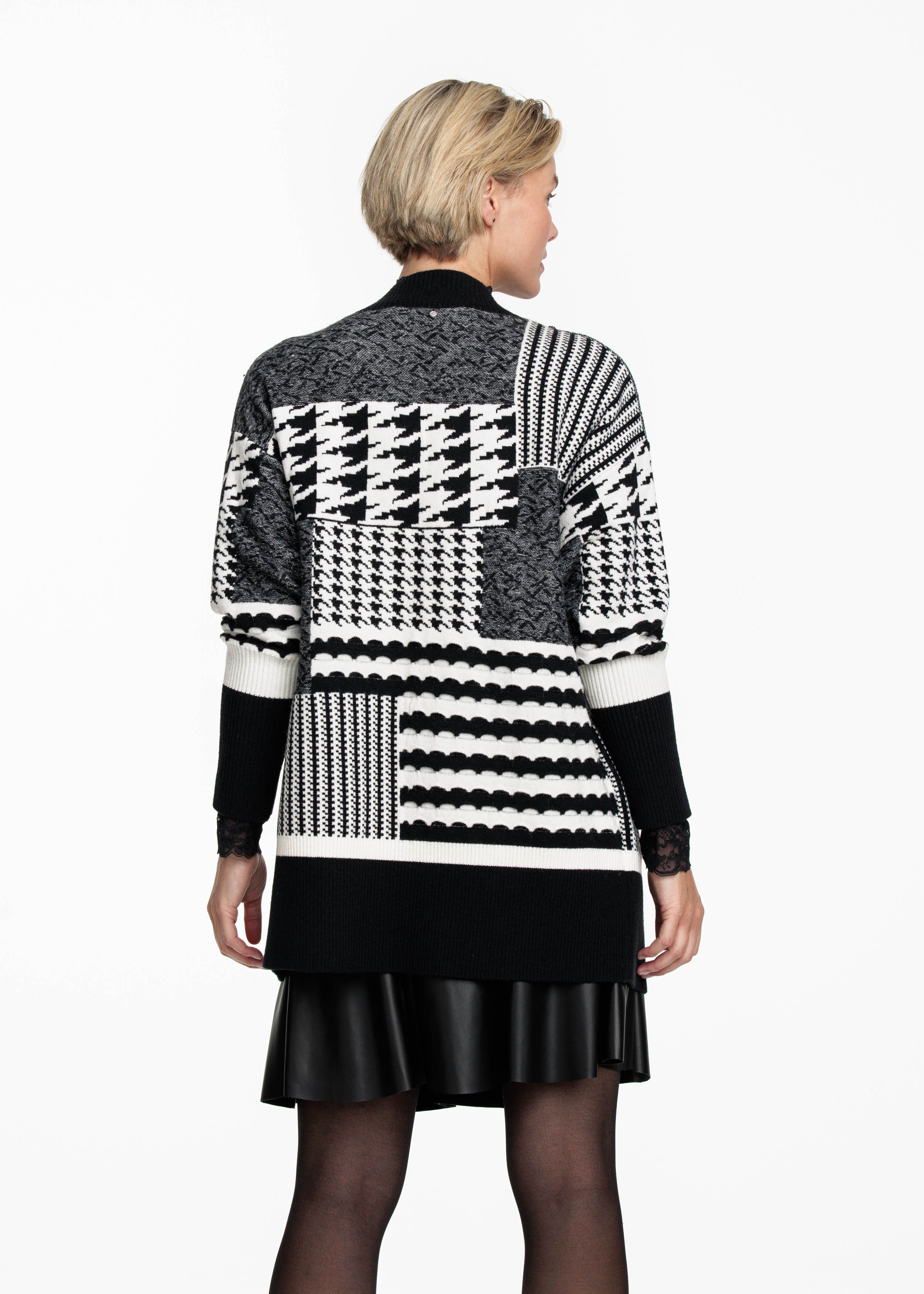 Cardigan Geometric Jacquard