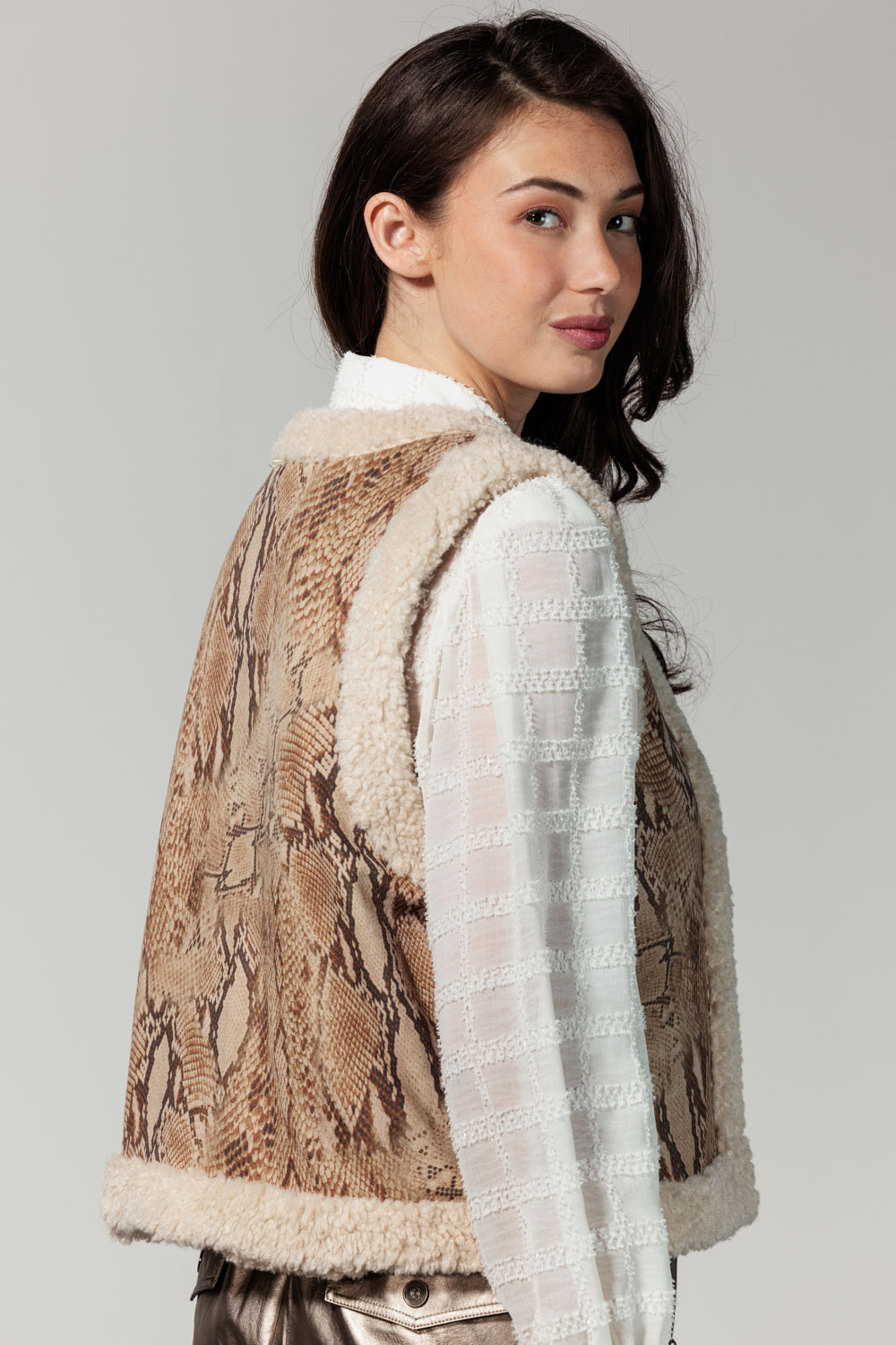 Gilet Snake Bonded Suedine