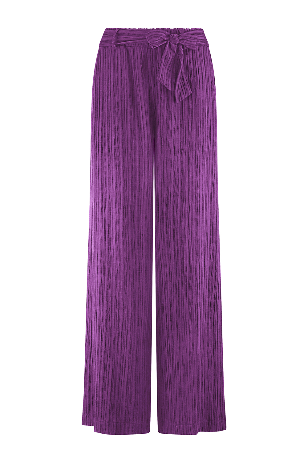 Crinkled Wide-Leg Trousers