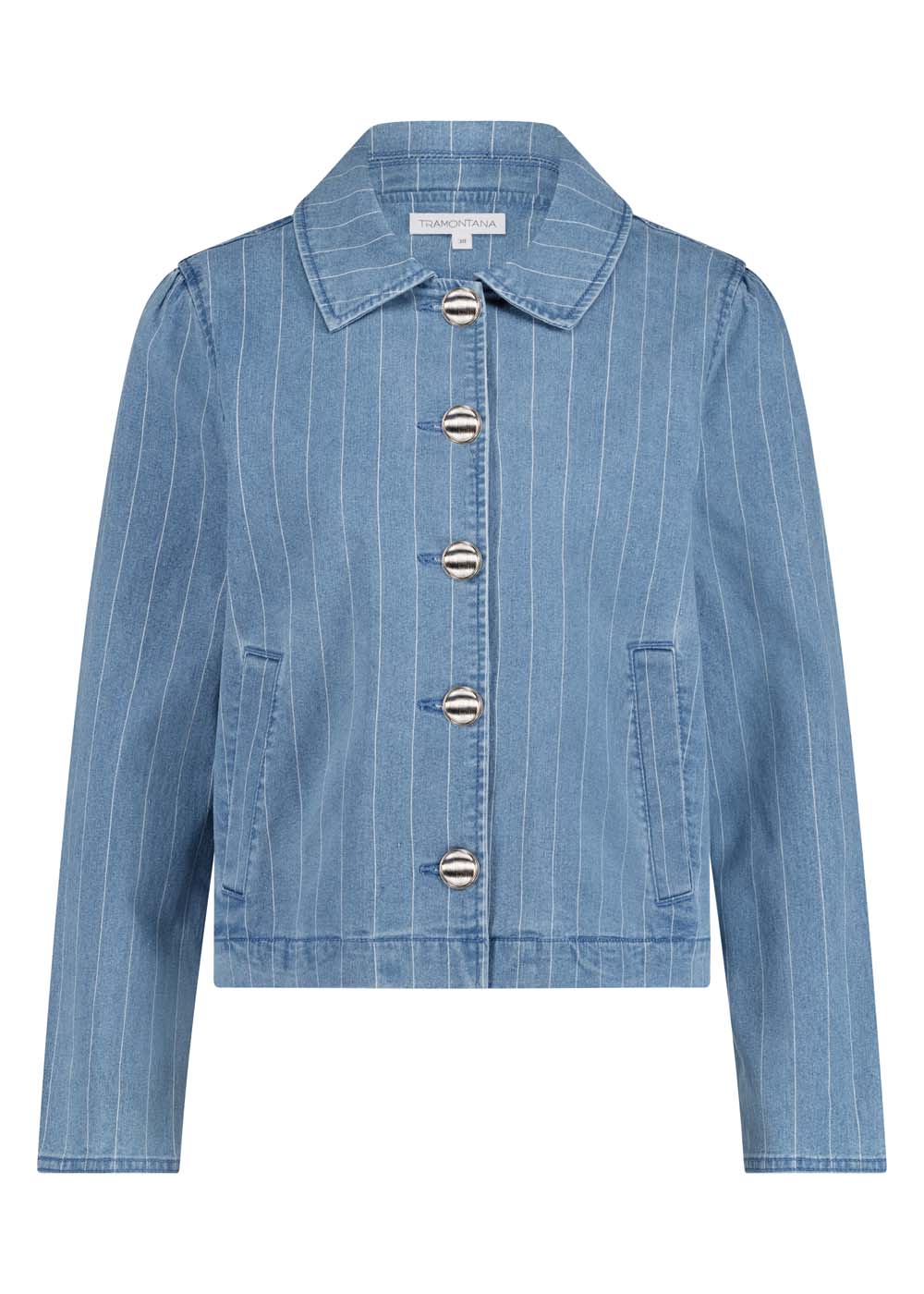 Pinstripe Denim Jacket