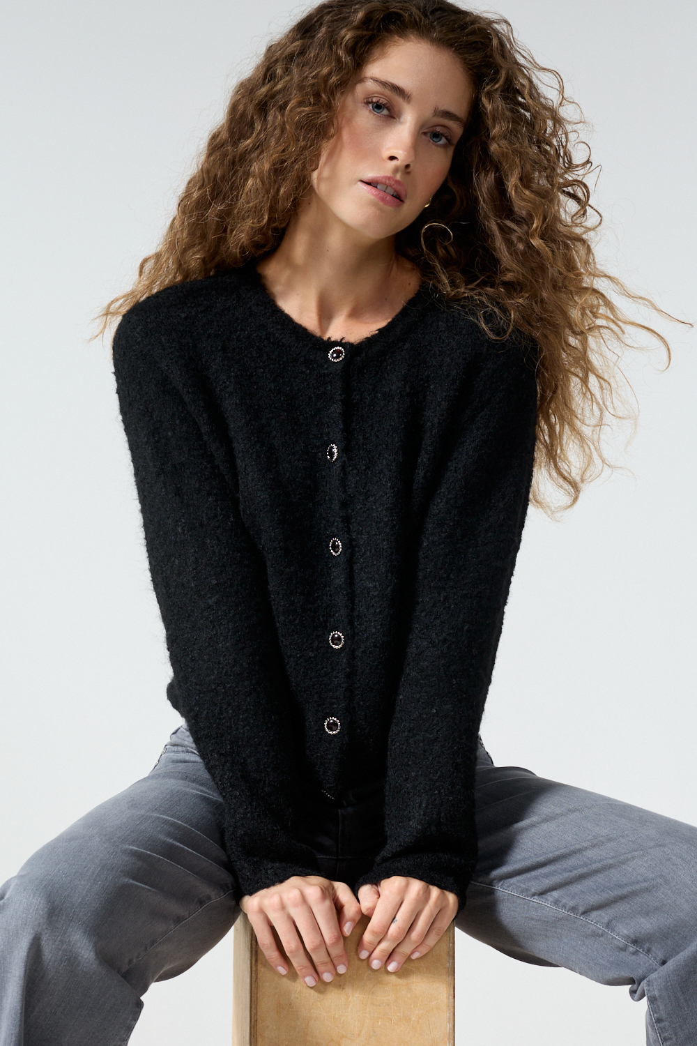 Puff-Sleeve Cardigan