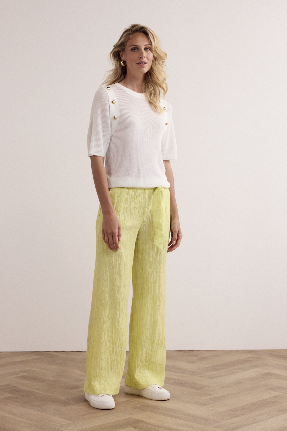 Creased Wide-Leg Trousers