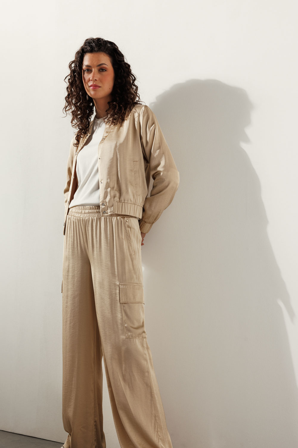 Hammered-Satin Trousers
