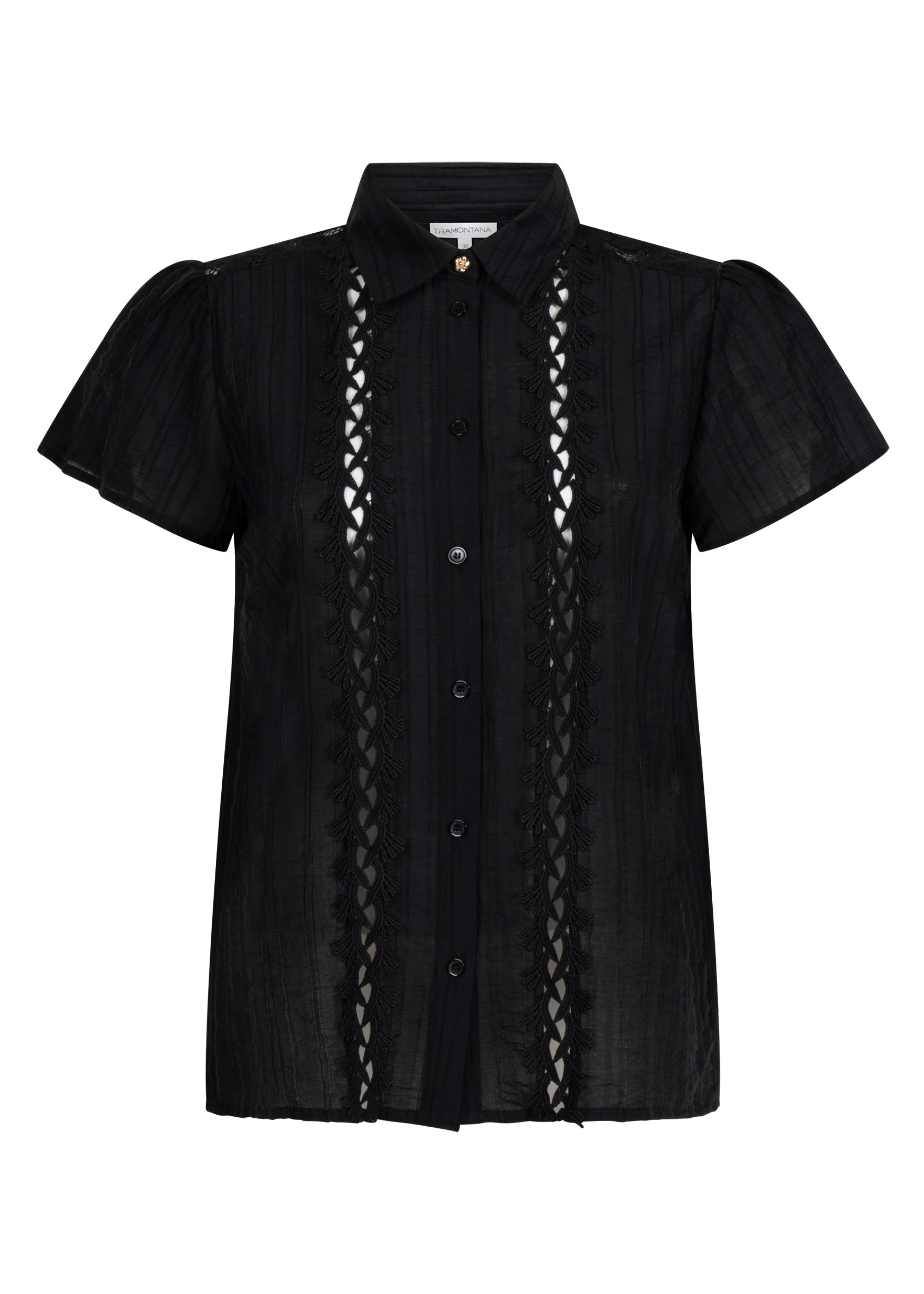 Short-Sleeve Blouse Lace Tapes