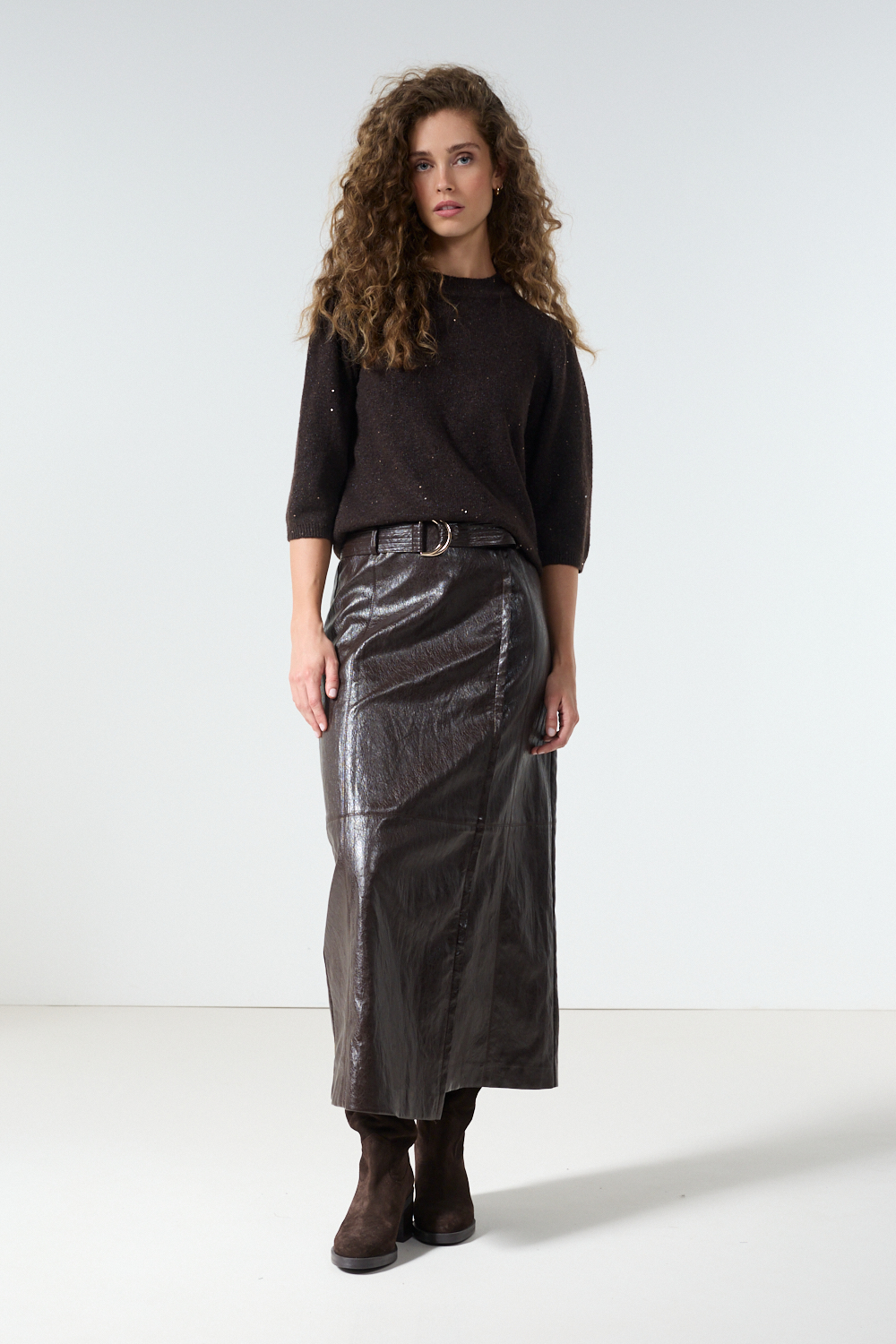 Cracked PU Skirt
