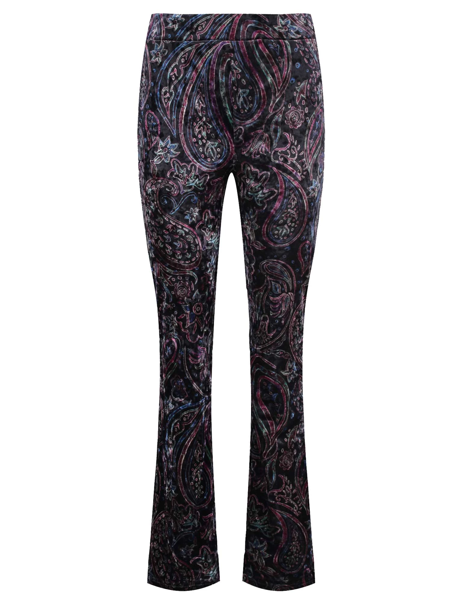 Trousers Flared Velvet Paisley