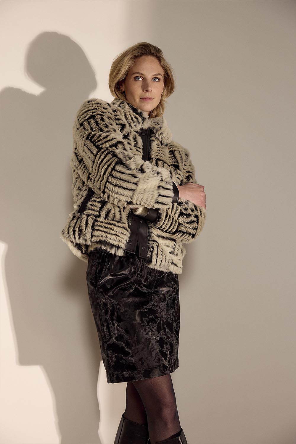Jacket Faux Fur PU Details