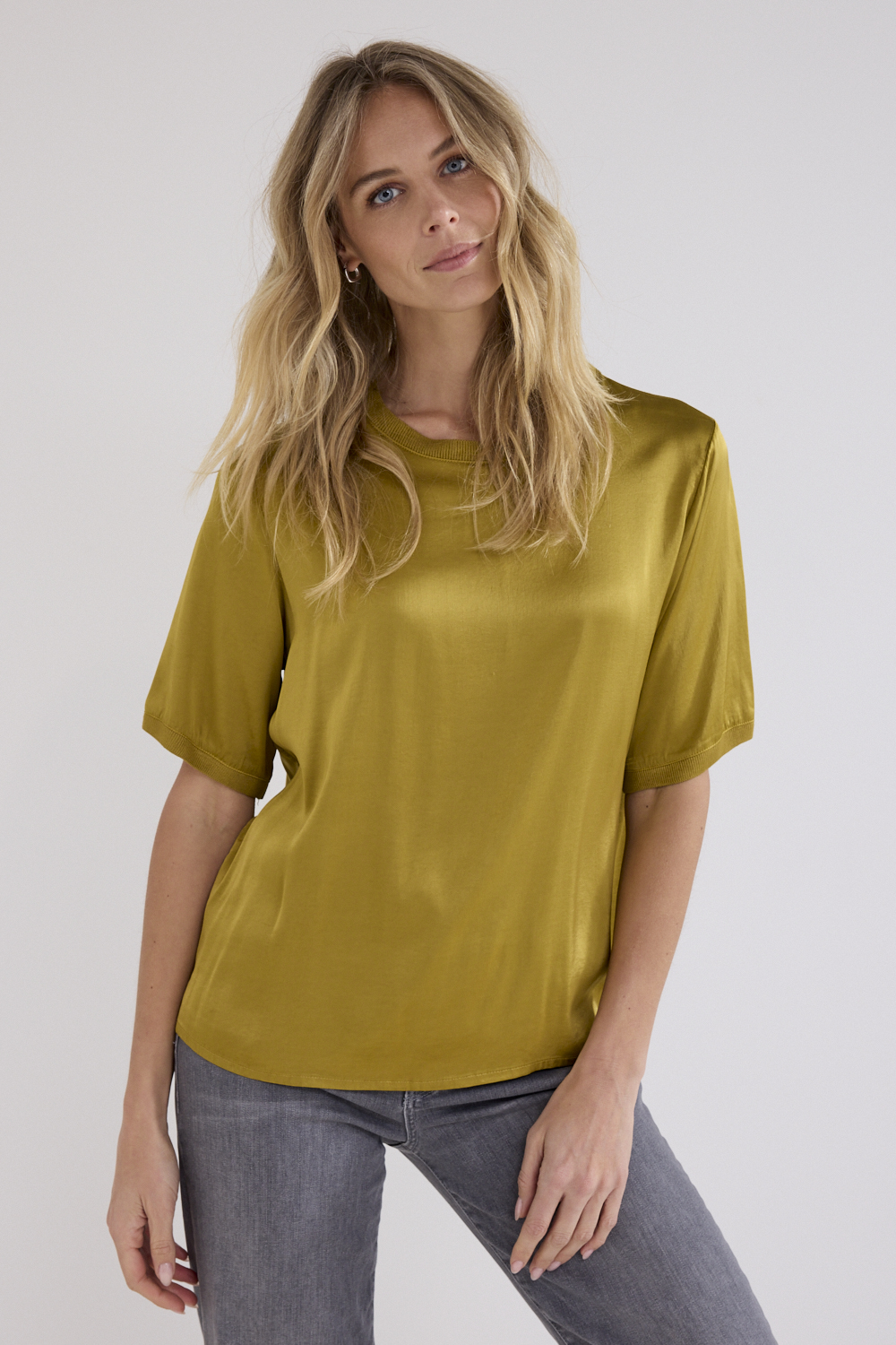 Satin Short-Sleeve Top