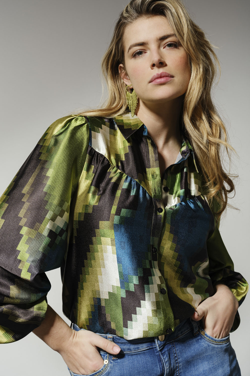 Blouse Pixeled Forest