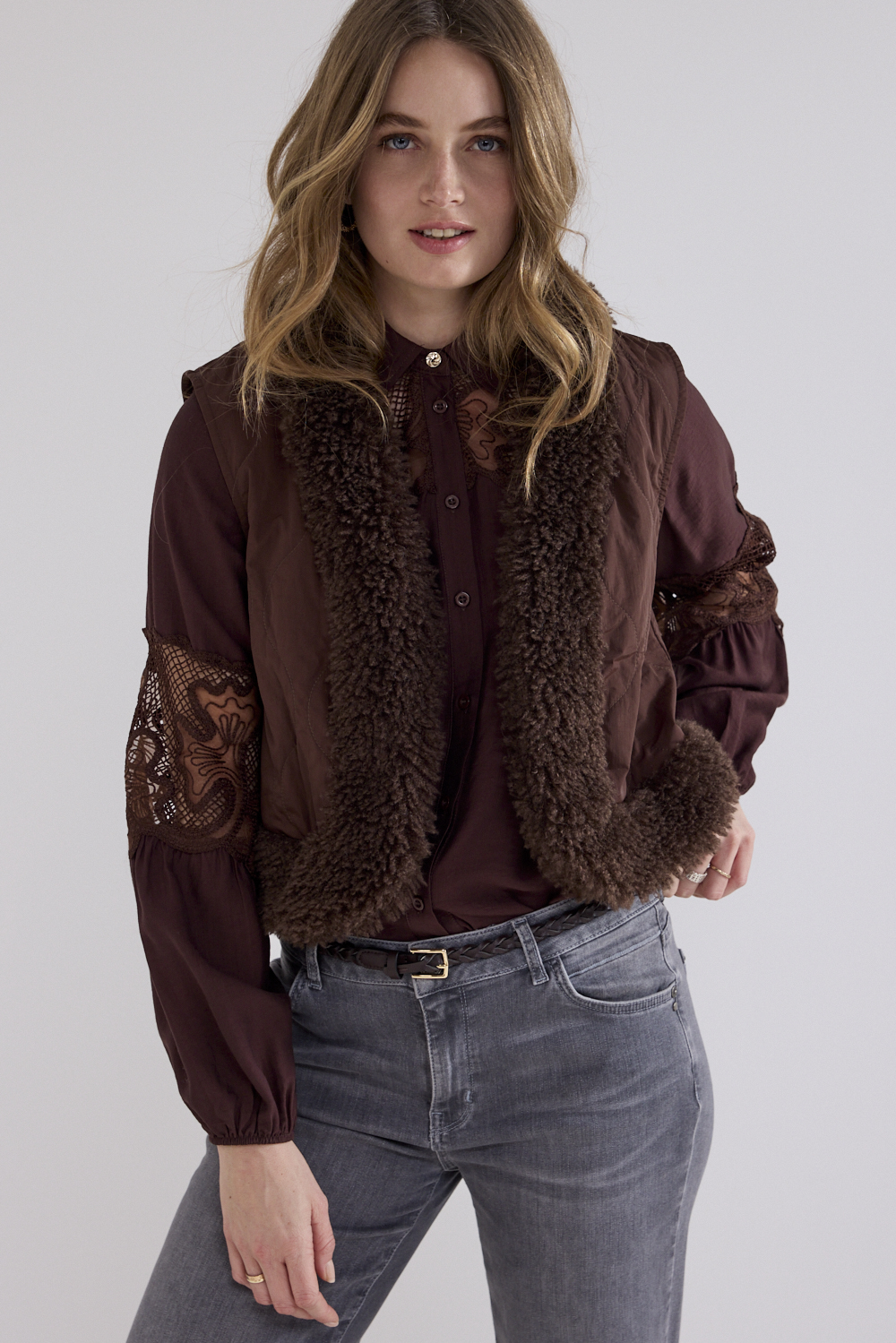 Faux Fur Detailed Vest
