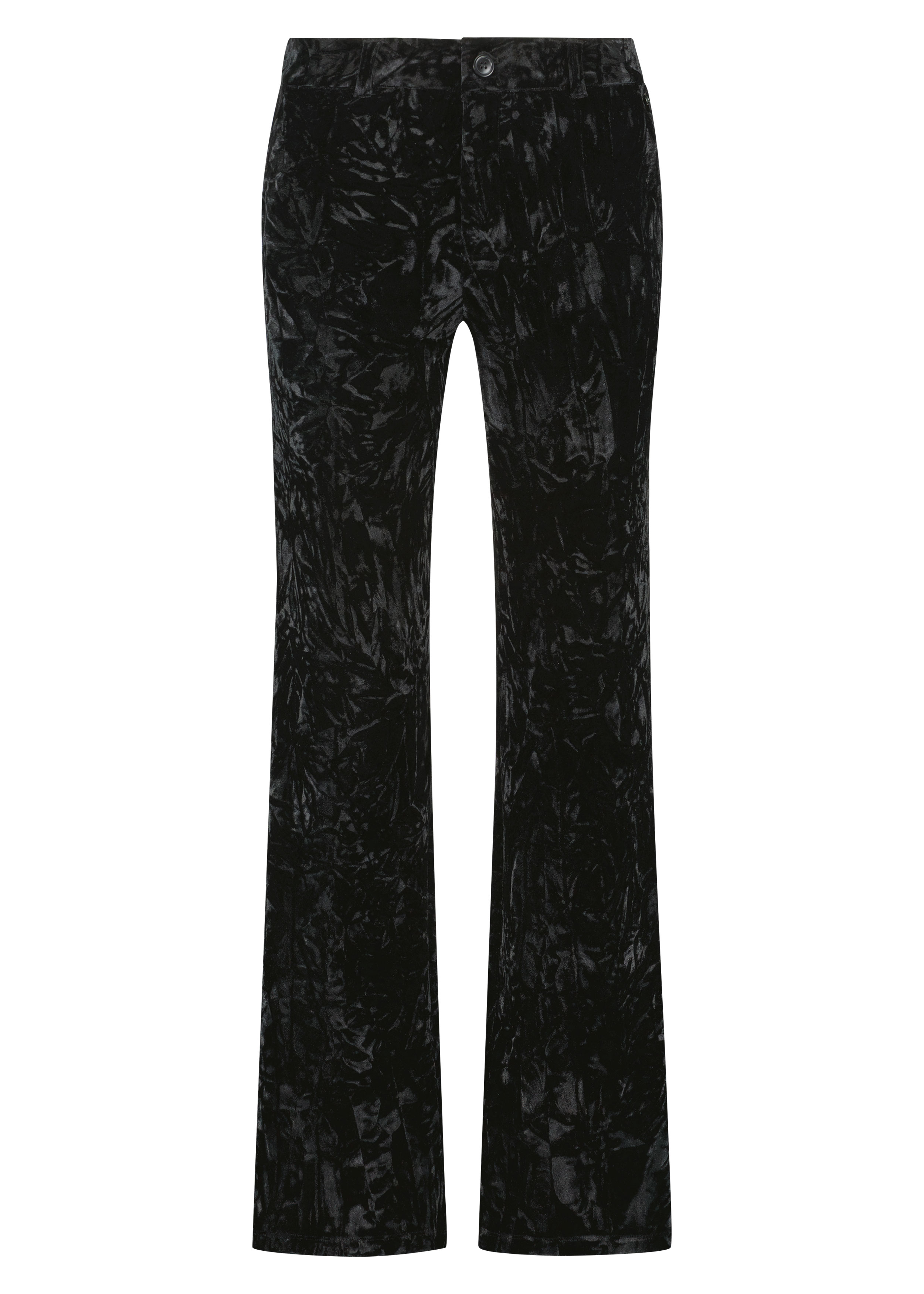 Trousers Straight Leg Crushed Velvet