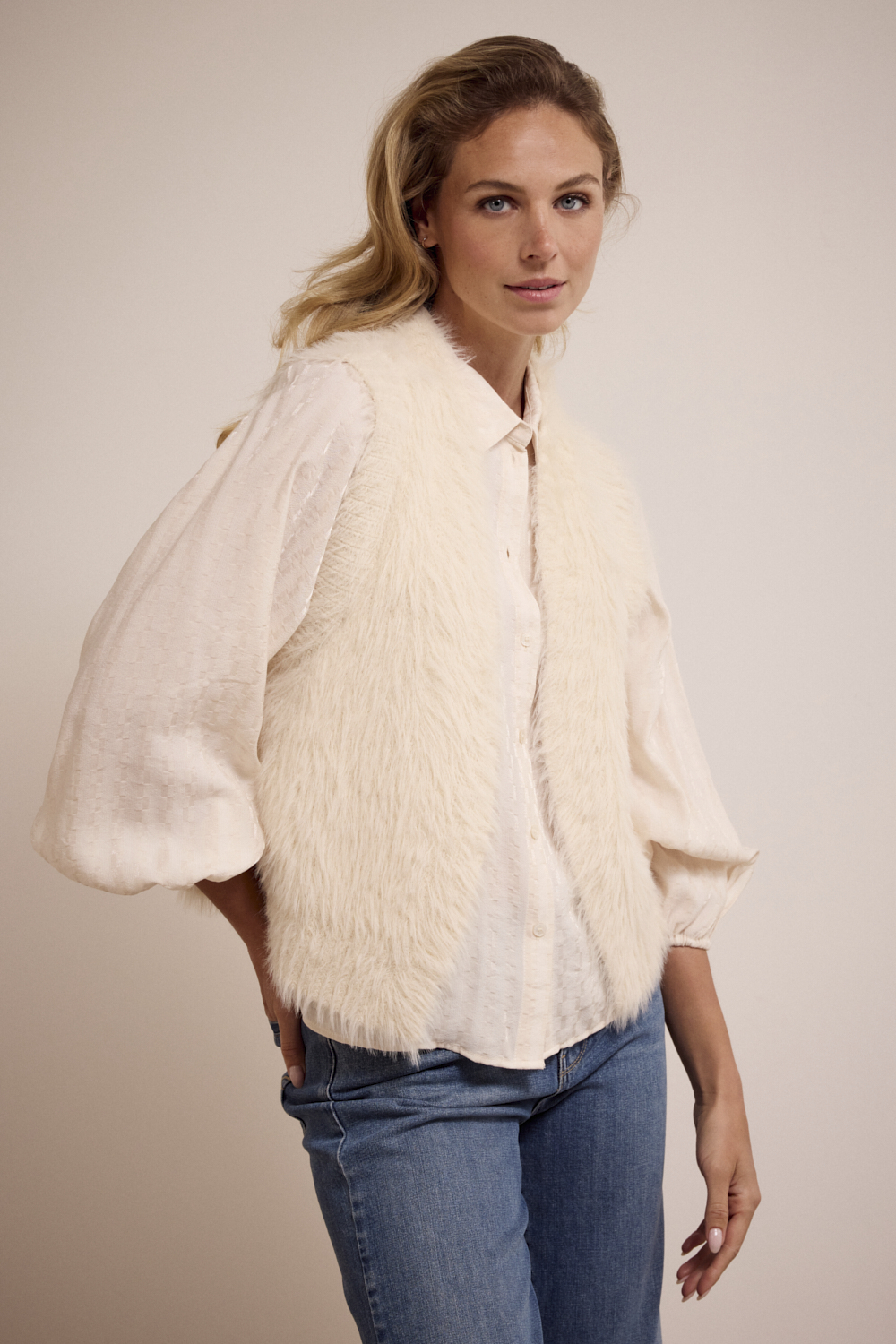 Faux Fur Feather Vest