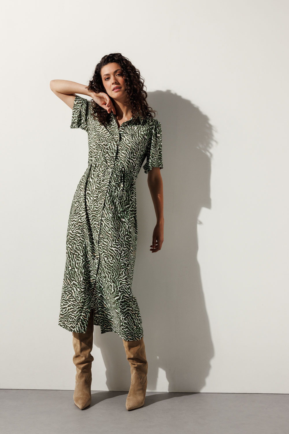 Maxi Shirt Dress Zebra Swirl