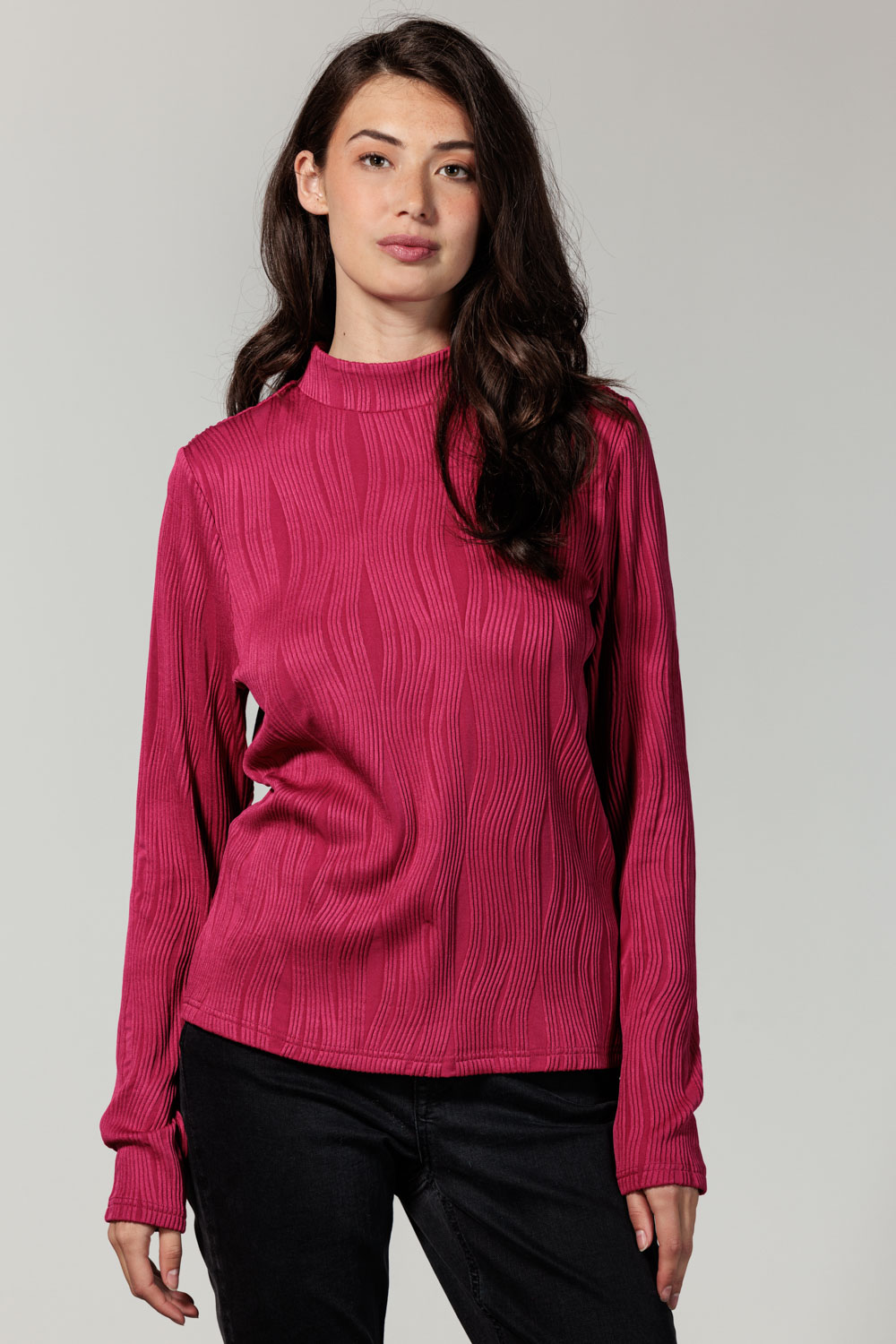 Top Mock Neck Fancy Structure