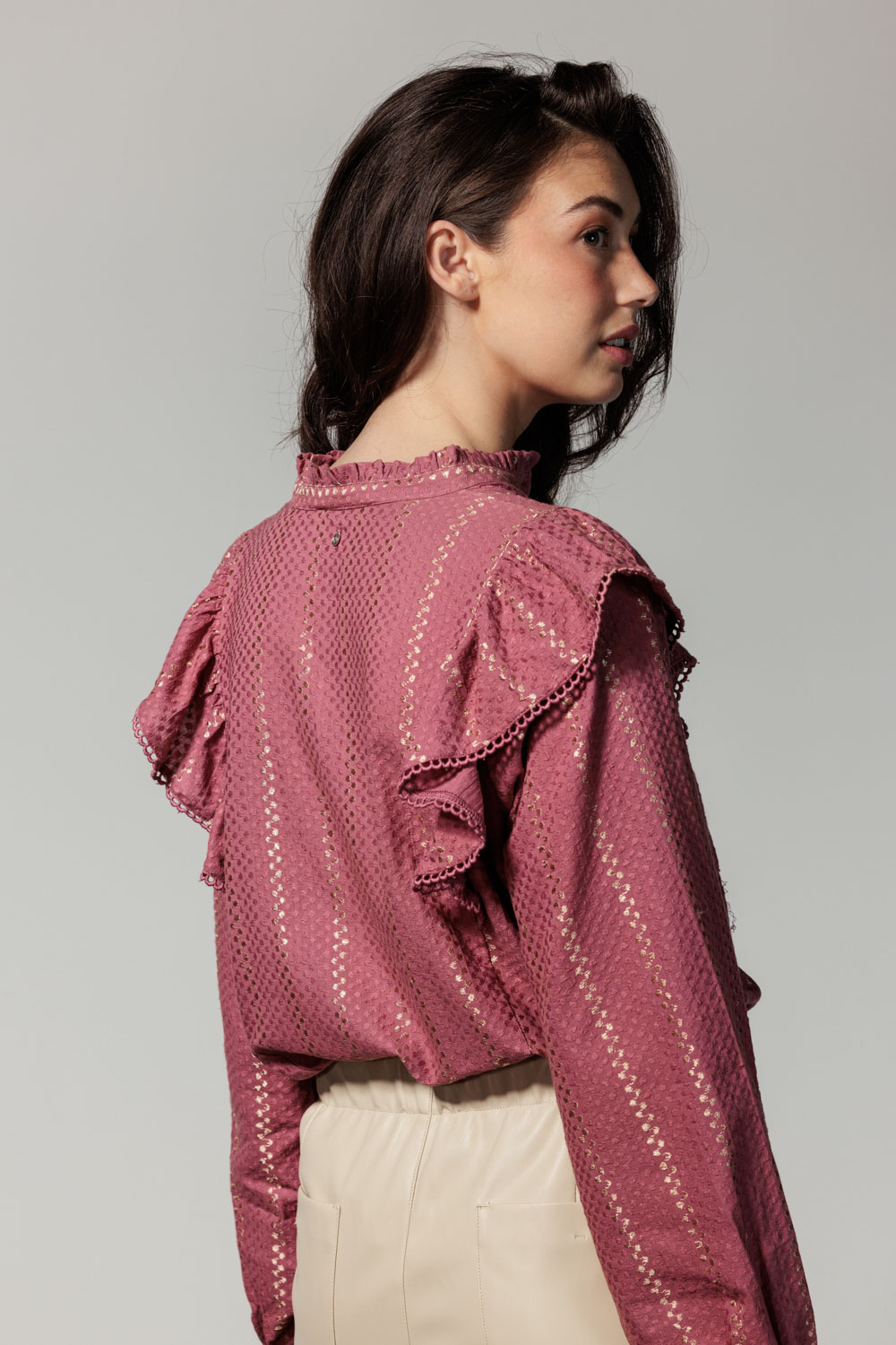 Blouse Dobby Ruffle
