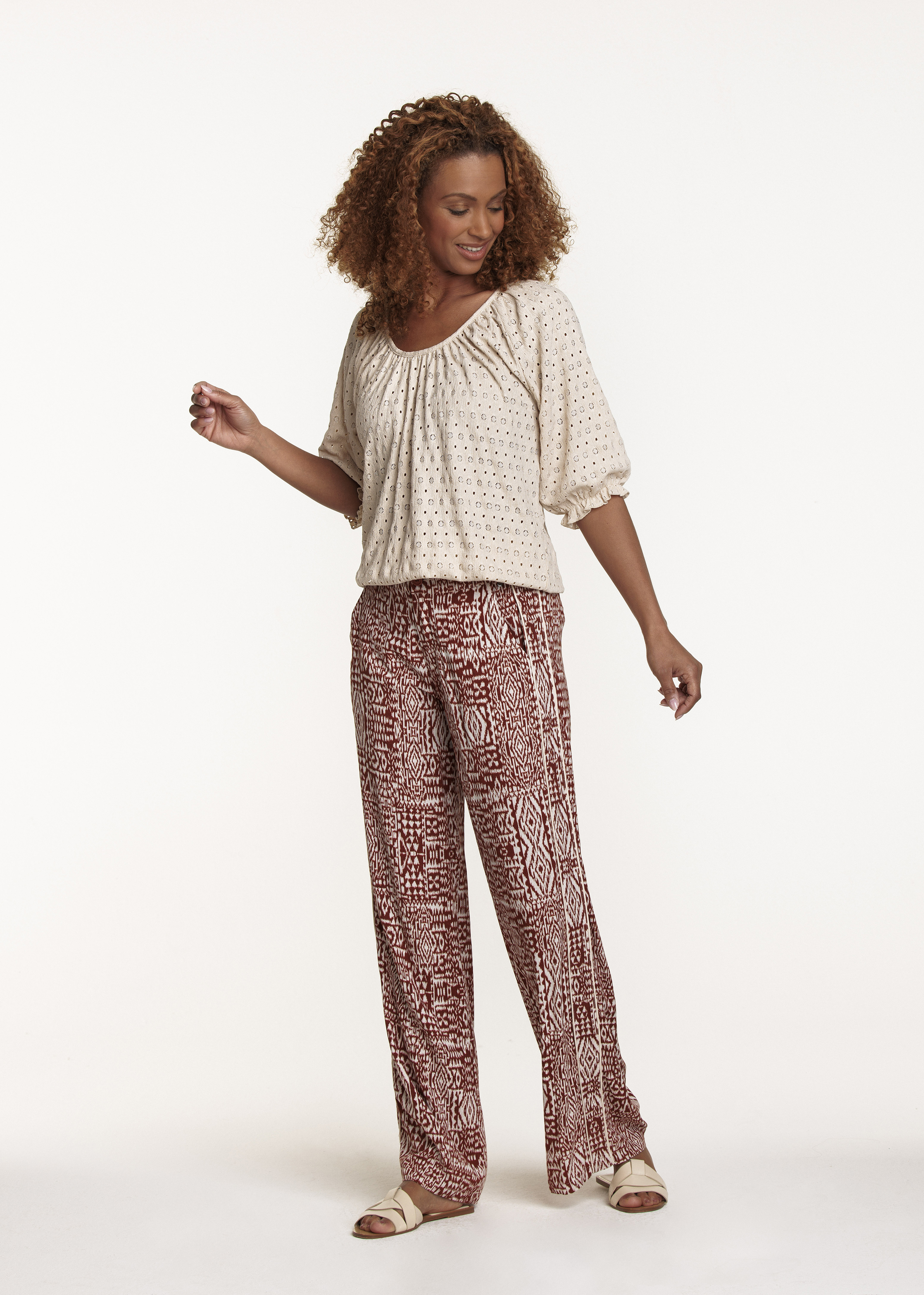 Trousers Tonal Ikat Print