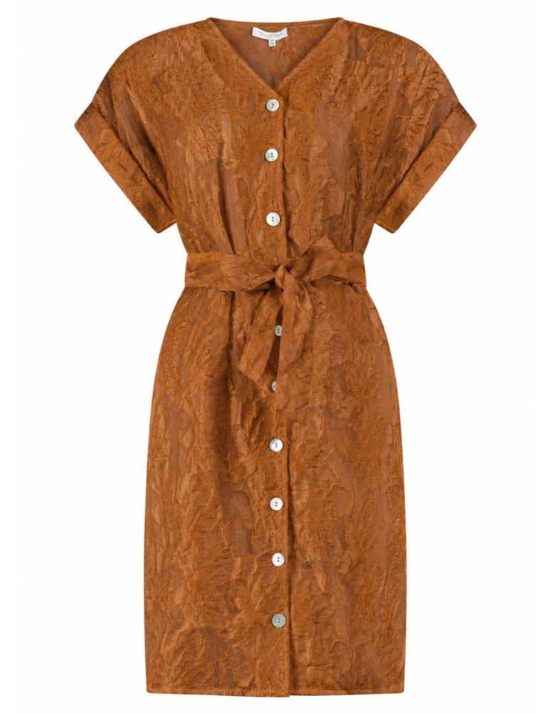 Button-Down V-Neck Dress
