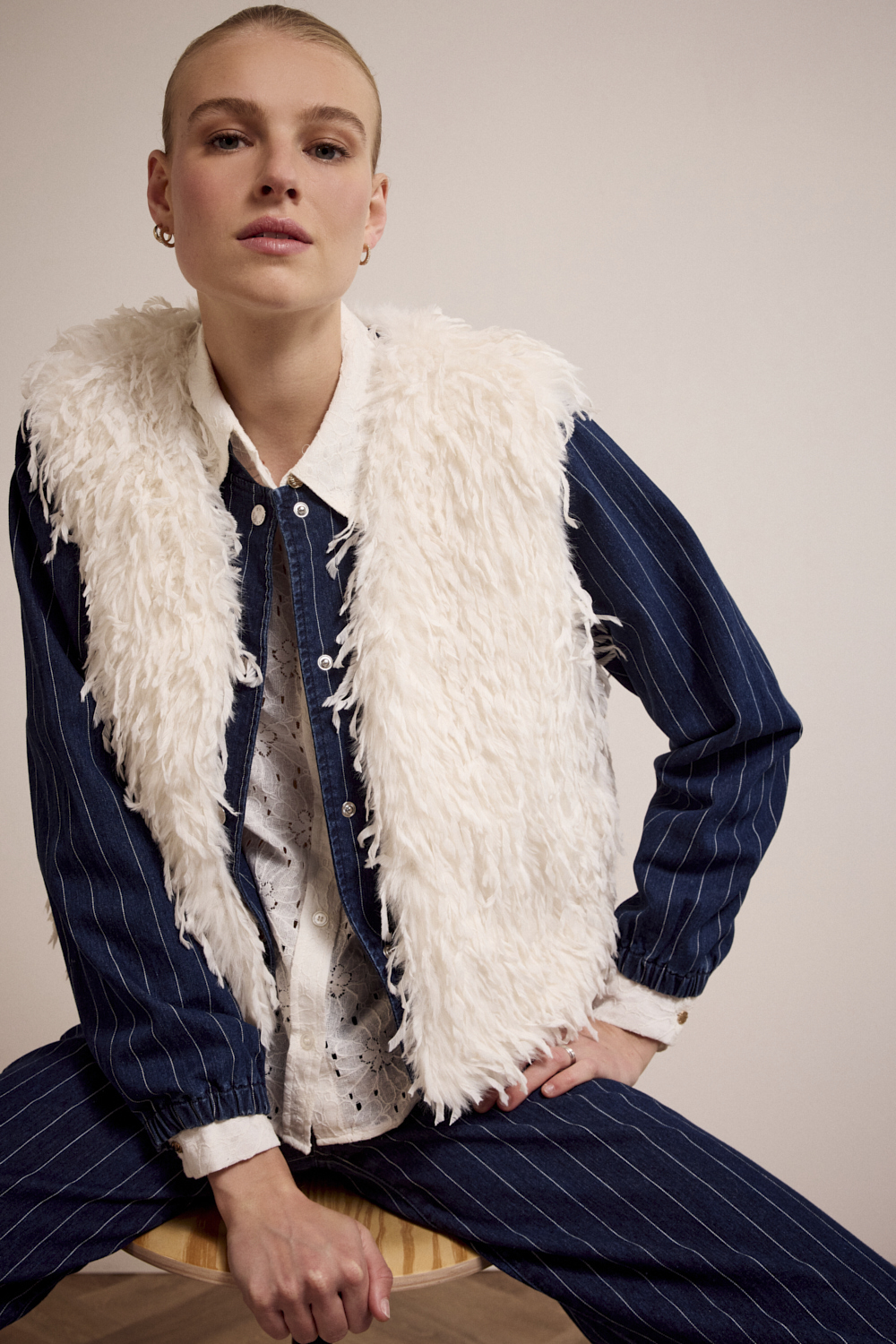 Faux Fur Feather Vest