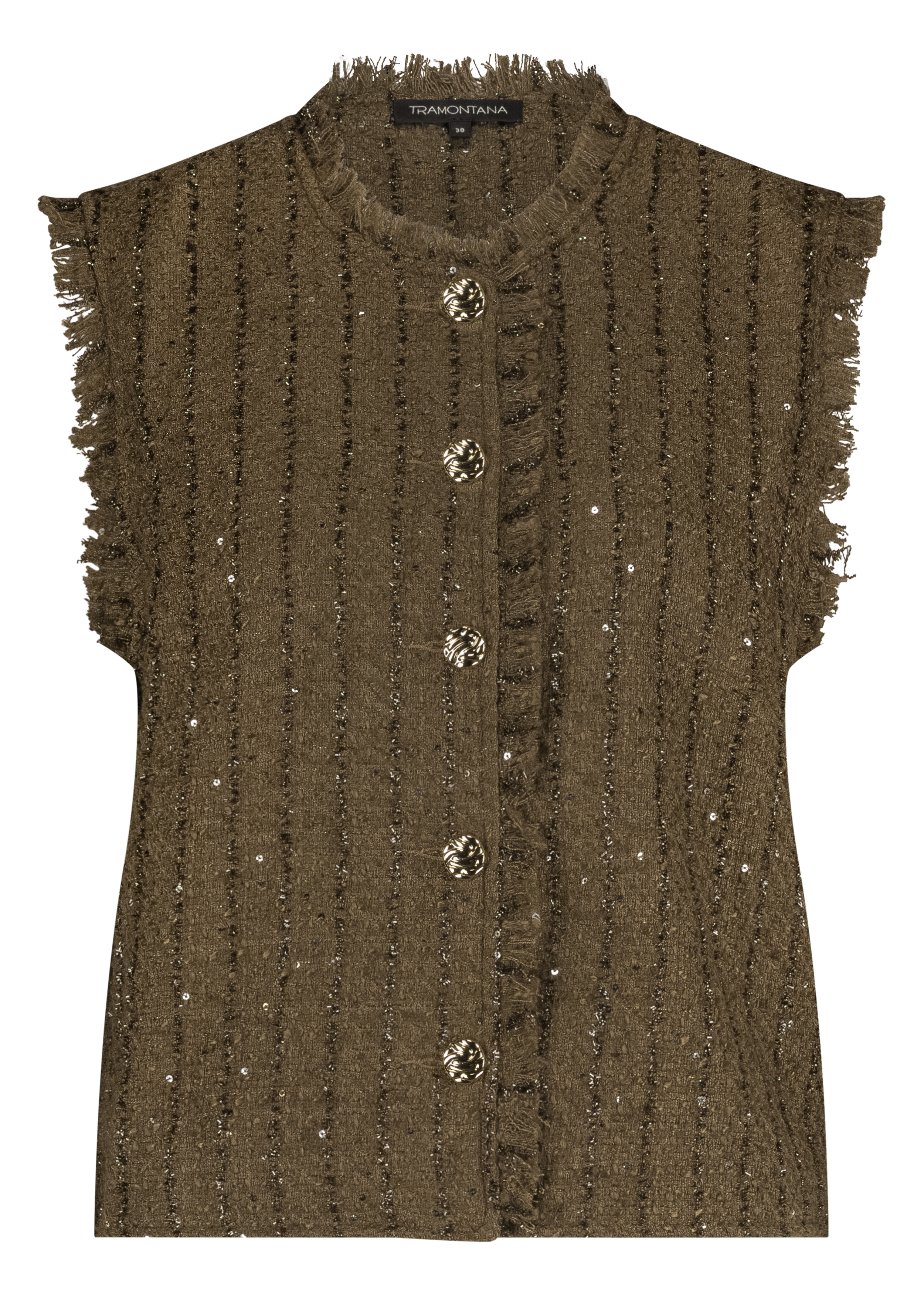 Tweed Vest Raw Edges