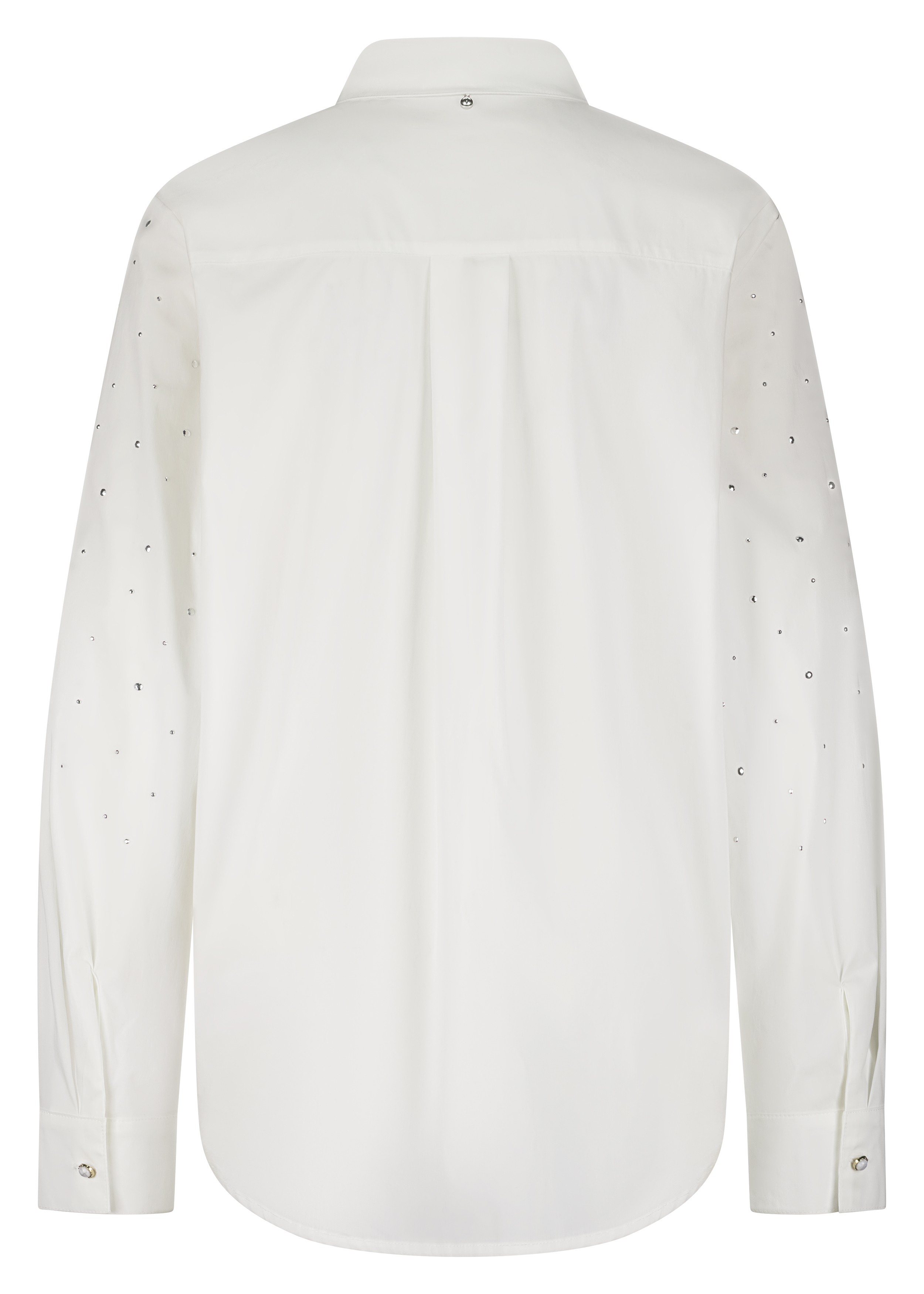 Long Poplin Blouse Rhinestones