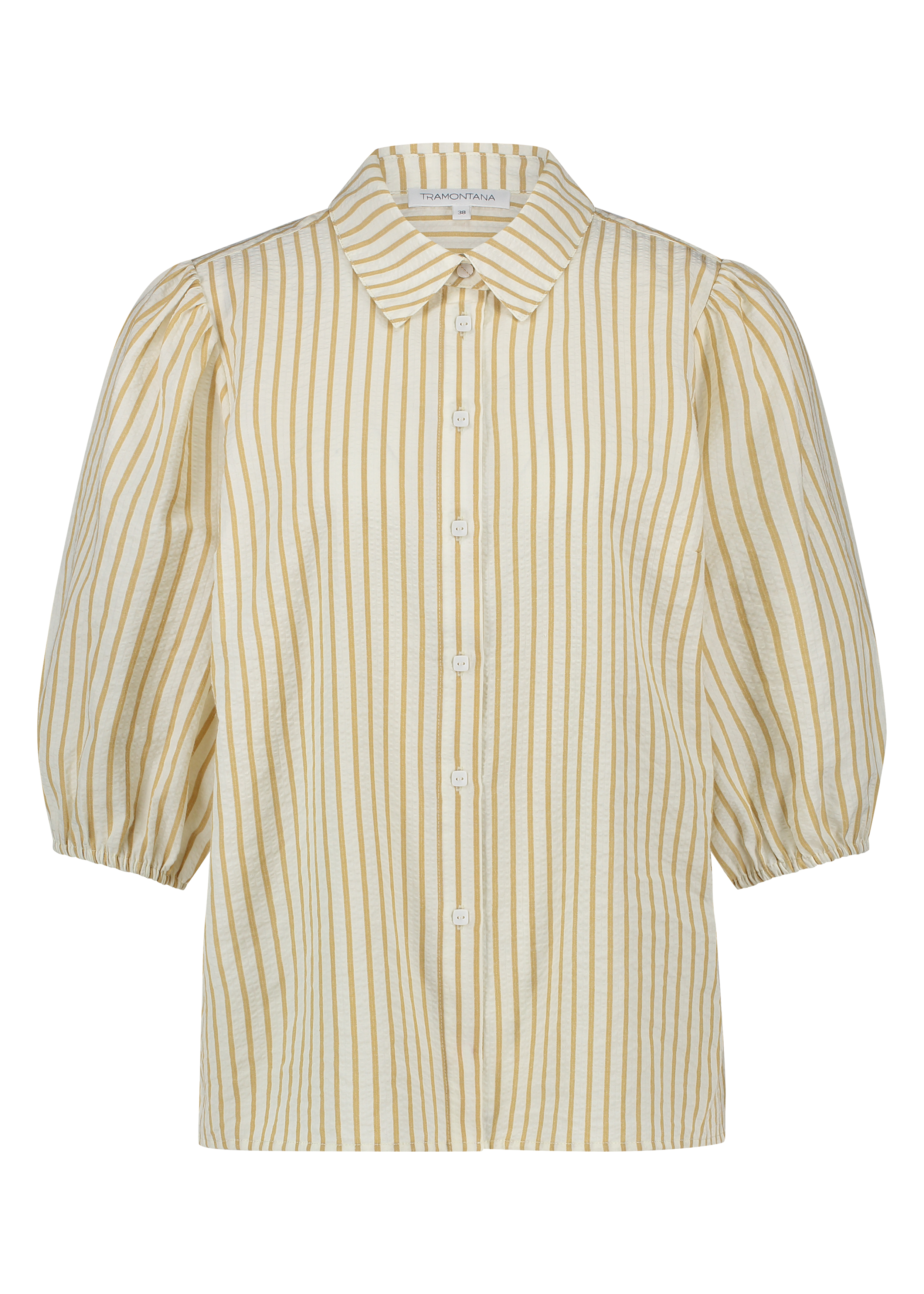 Striped Puff-Sleeved Blouse